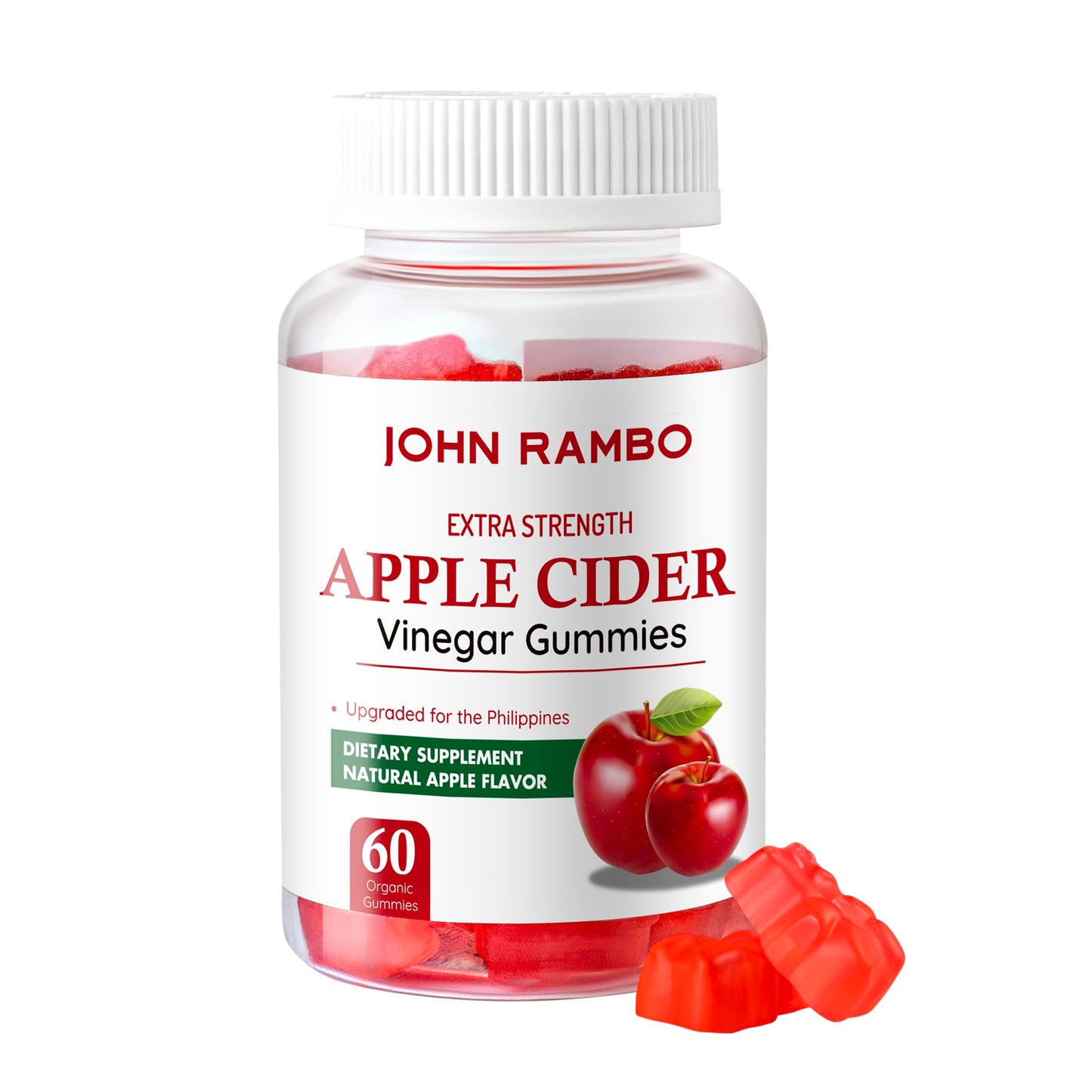 JOHN RAMBO Apple Cider Vinegar Gummies for Gut Health Capsule 60 Capsules