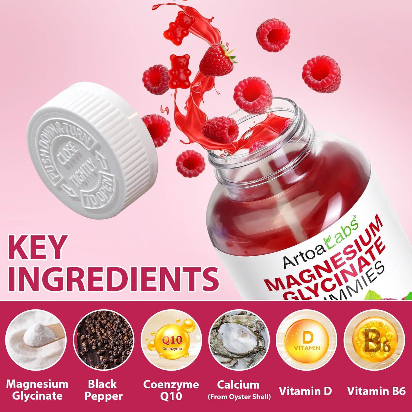 BOIUOITI Magnesium Glycinate Gummies 120 Count