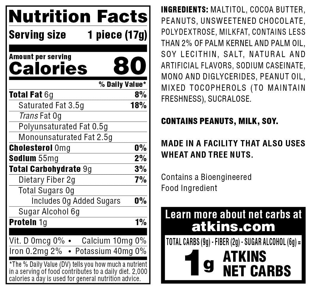 Atkins Endulge Peanut Butter Cups, 20 Count & Endulge Caramel Nut Chew Bar, 5 Count