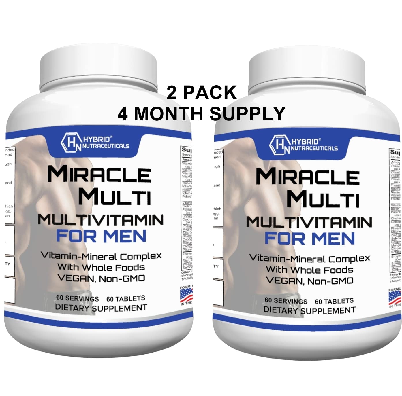 Hybrid Nutraceuticals MiracleMulti Multivitamin for Men Tablet 120 Tablets