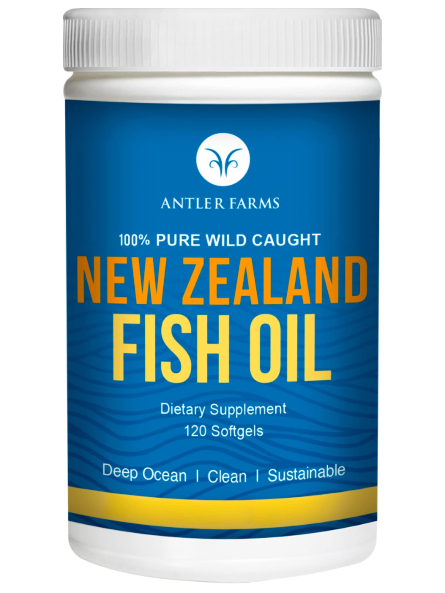 Antler Farms Wild Caught New Zealand Fish Oil Capsules, 120 Count