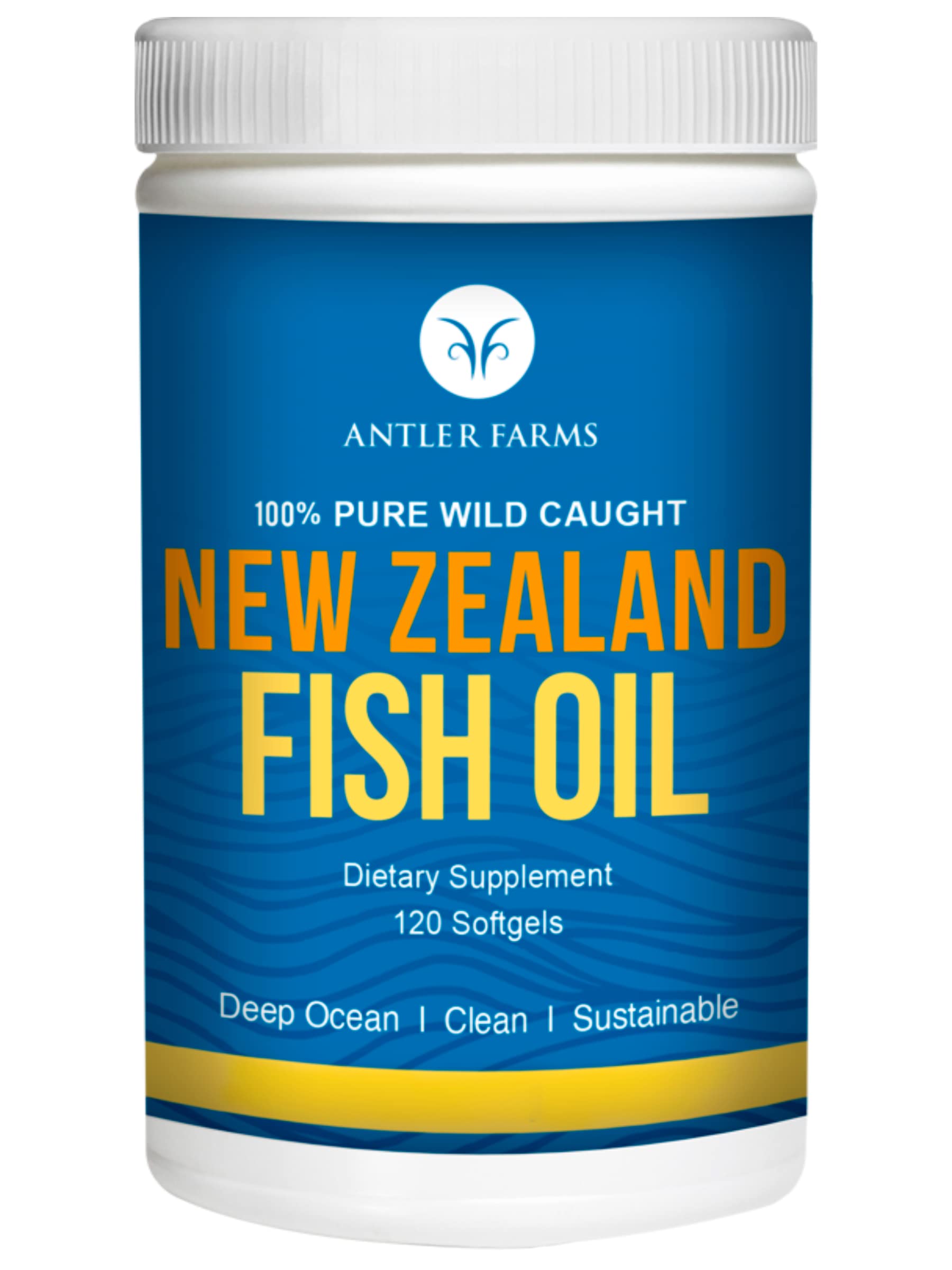 Antler Farms Wild Caught New Zealand Fish Oil Capsules, 120 Count