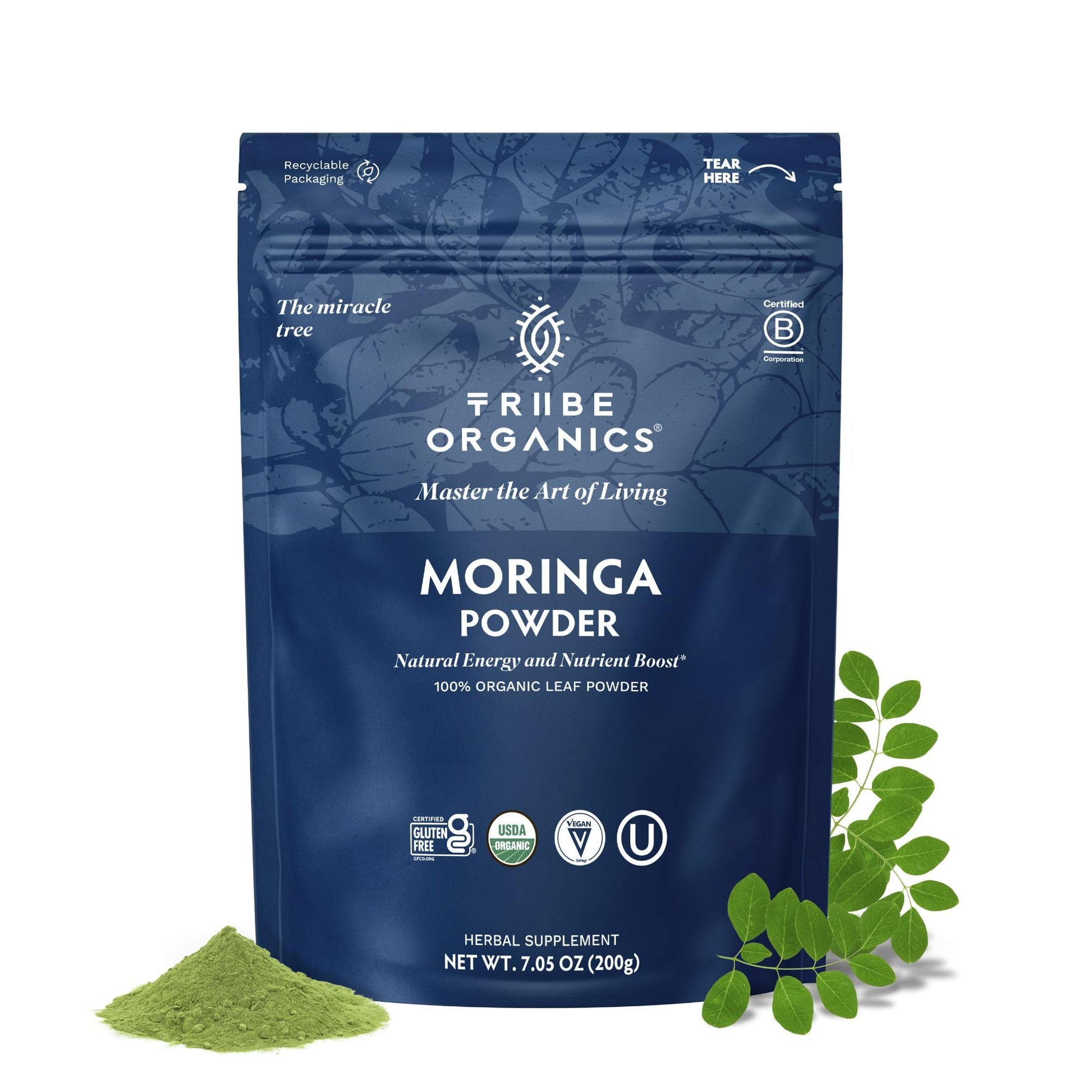 TRIBE ORGANICS Organic Moringa Oleifera Powder 7.05 oz