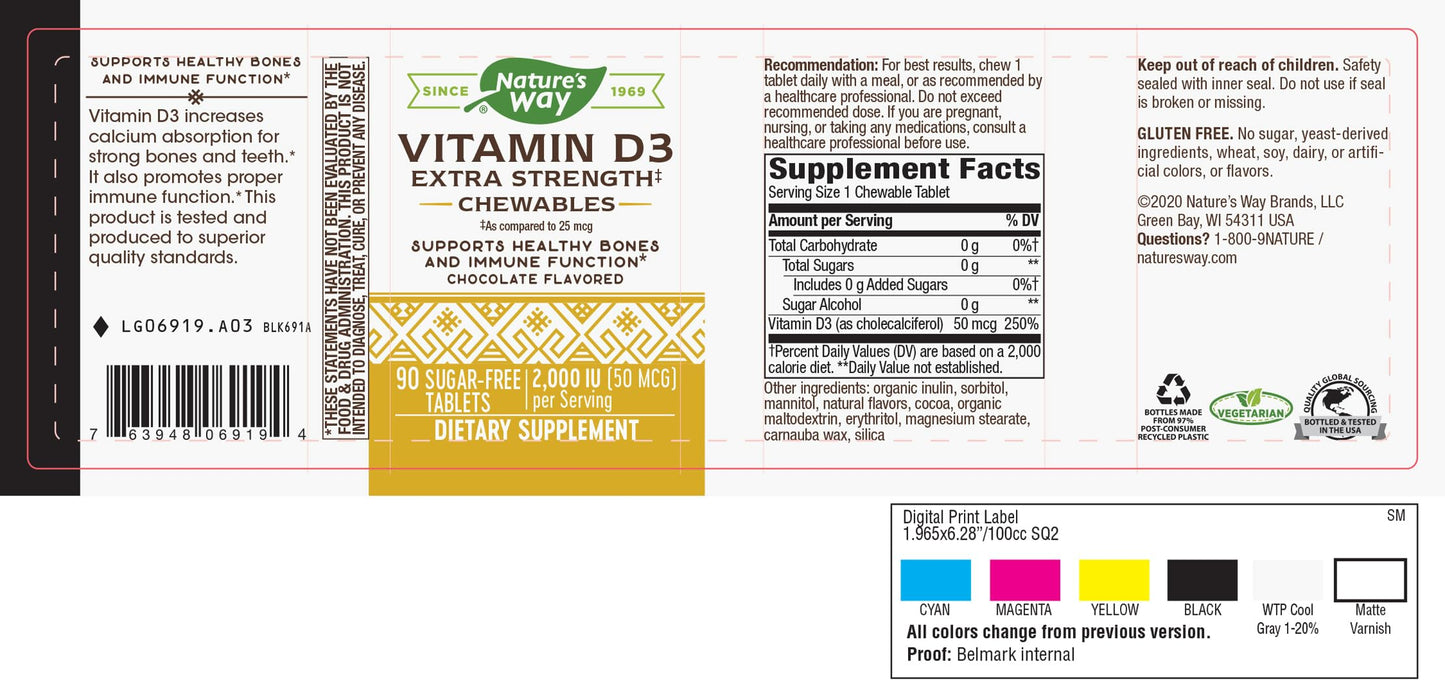 Nature's Way Vitamin D3 Extra Strength Tablets 90