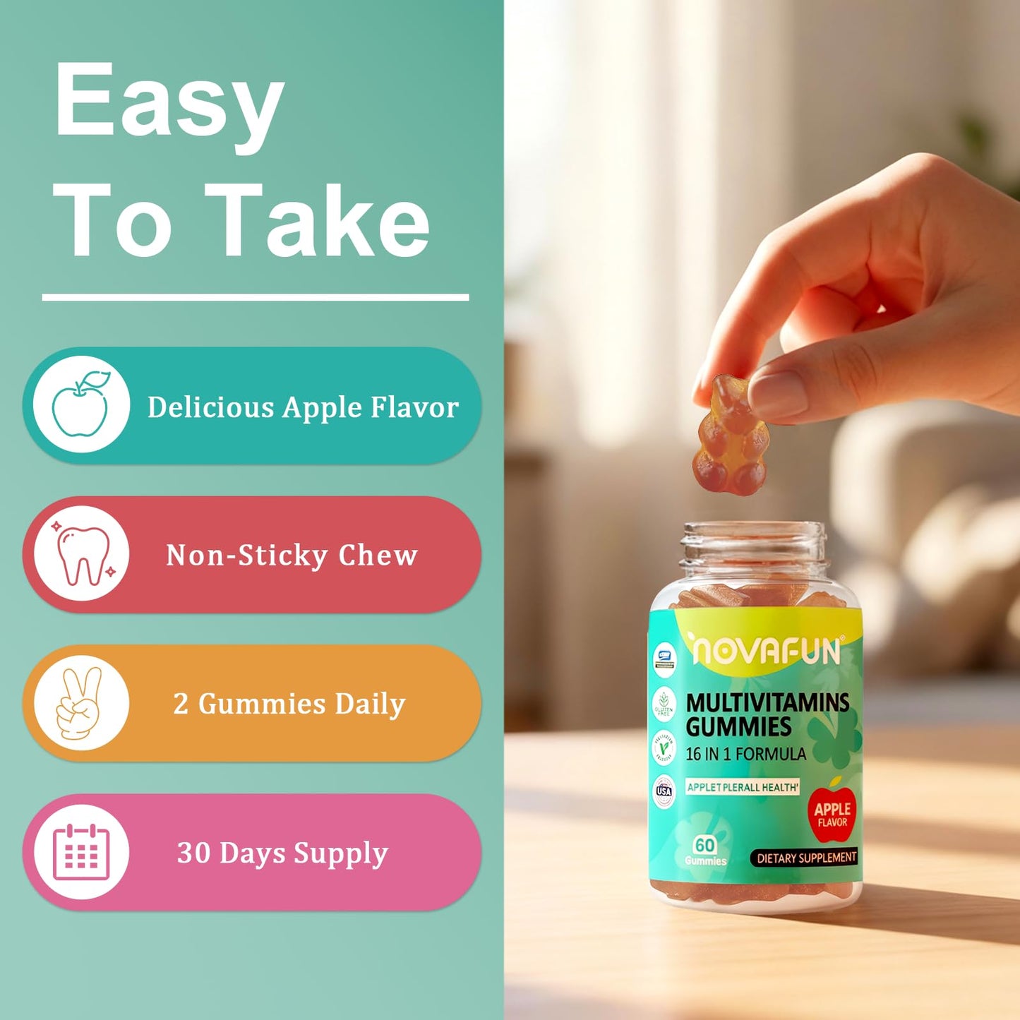 Novafun Multivitamin Gummies 60 Count