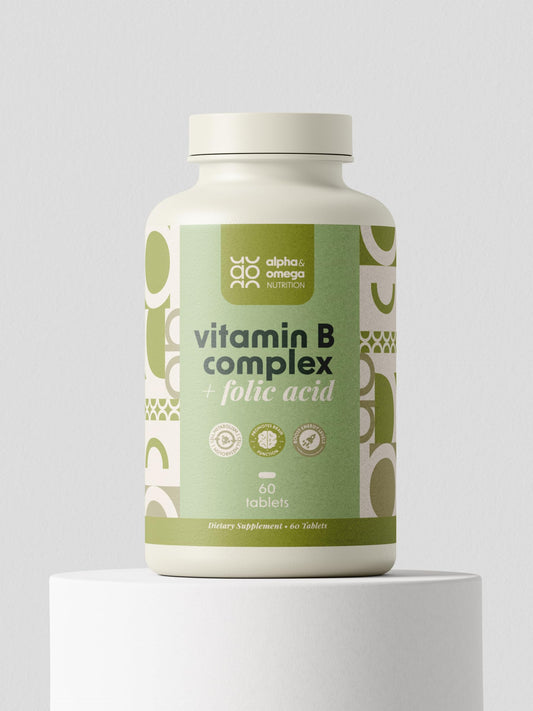 Alpha & Omega Nutrition Vitamin B-Complex + Folic Acid Tablets, 60 Count