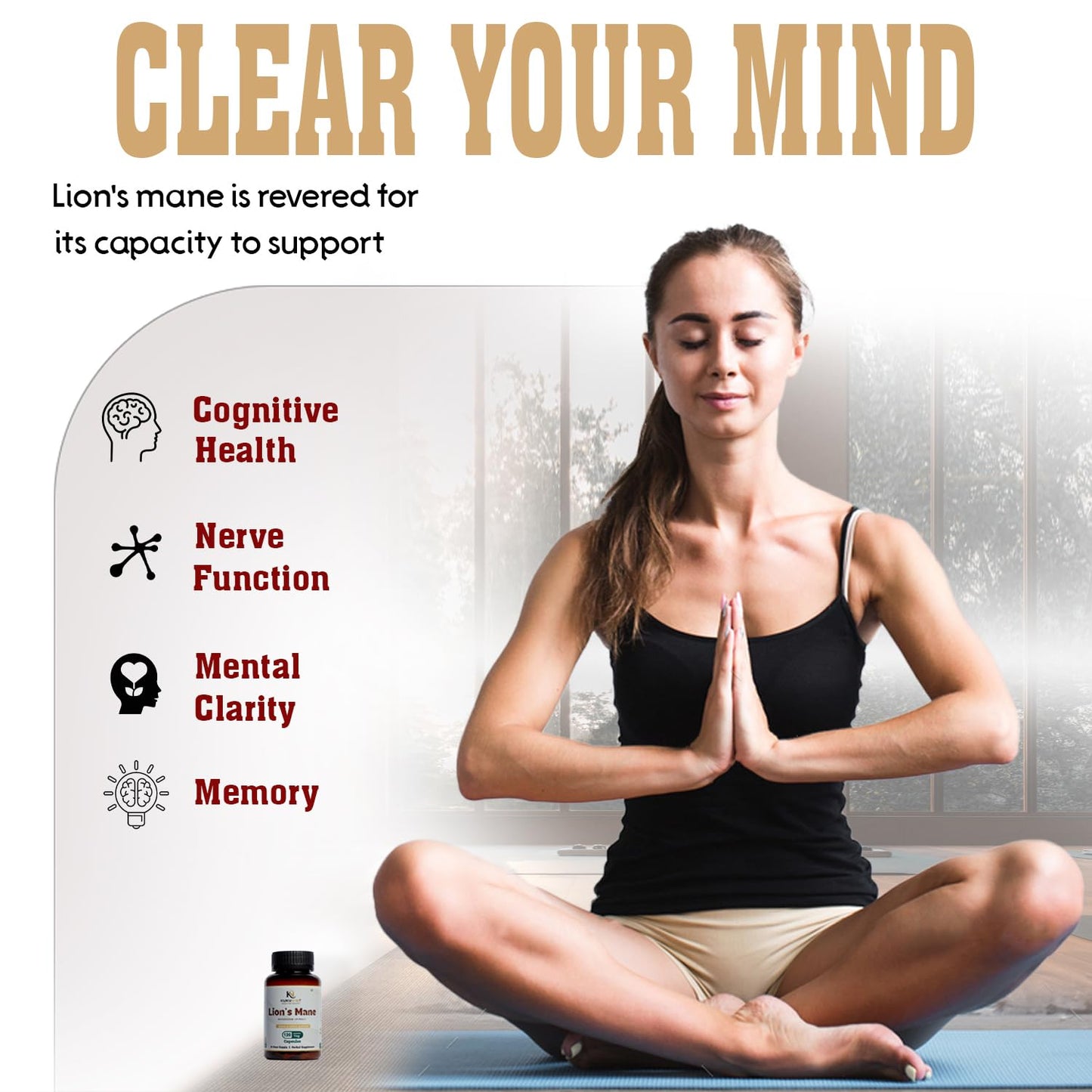 kukuvibe Lion's Mane Mushroom Capsules 120 Capsules