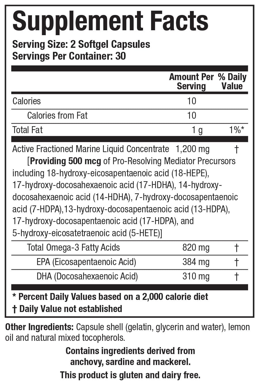 Biotics Research Biomega-SPM™ - Professional-Strength Omega-3 Metabolites - 500mcg PRMs/Serving - 7 Identified Active Compounds - Joint Comfort & Tissue Health, 60 Mini Softgels