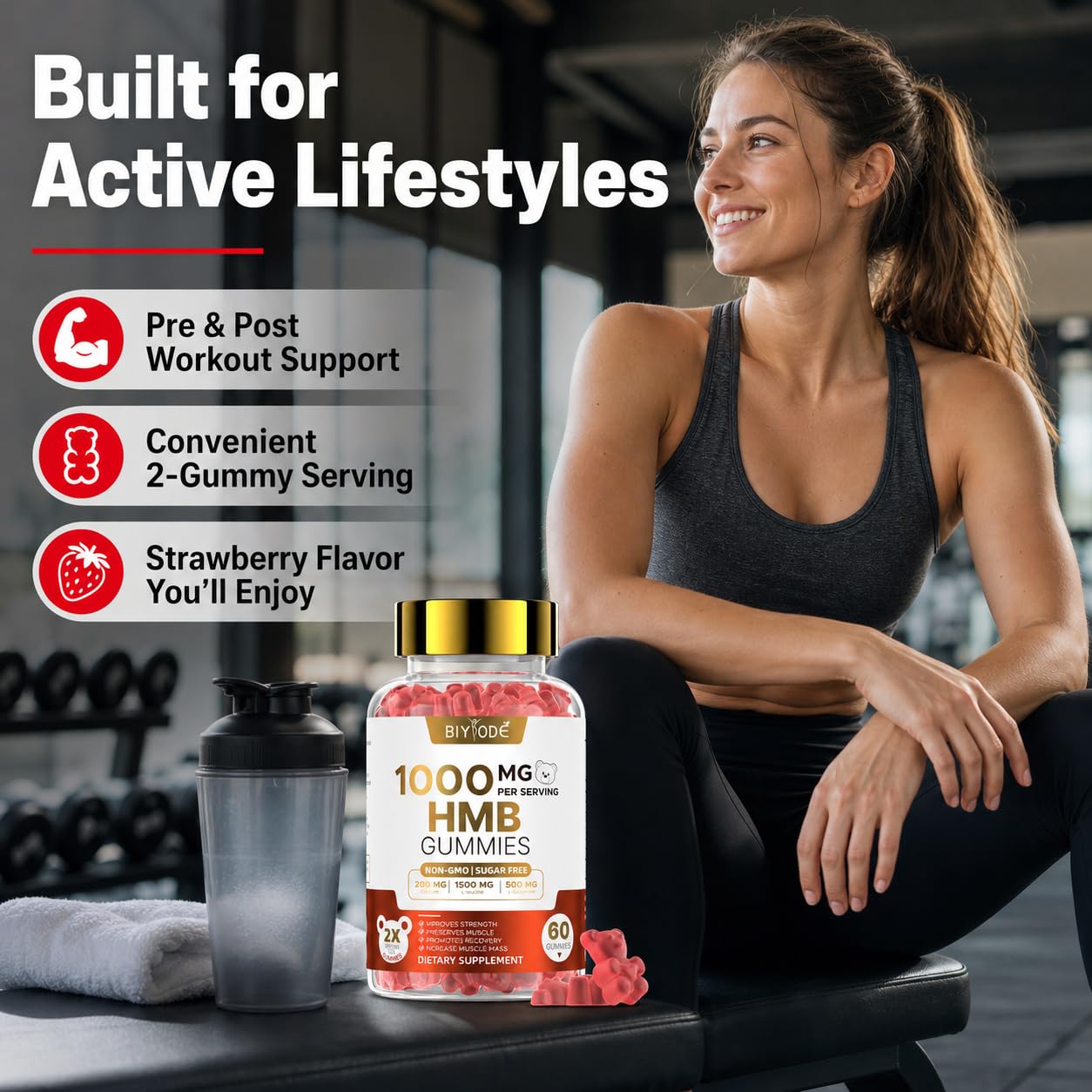 BIYODE HMB Gummies for Women, 60 Gummies
