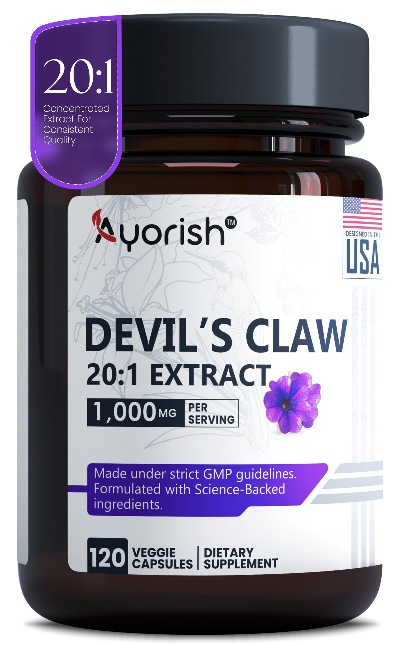 Ayorish Devils Claw 1000mg Capsule 120 Count