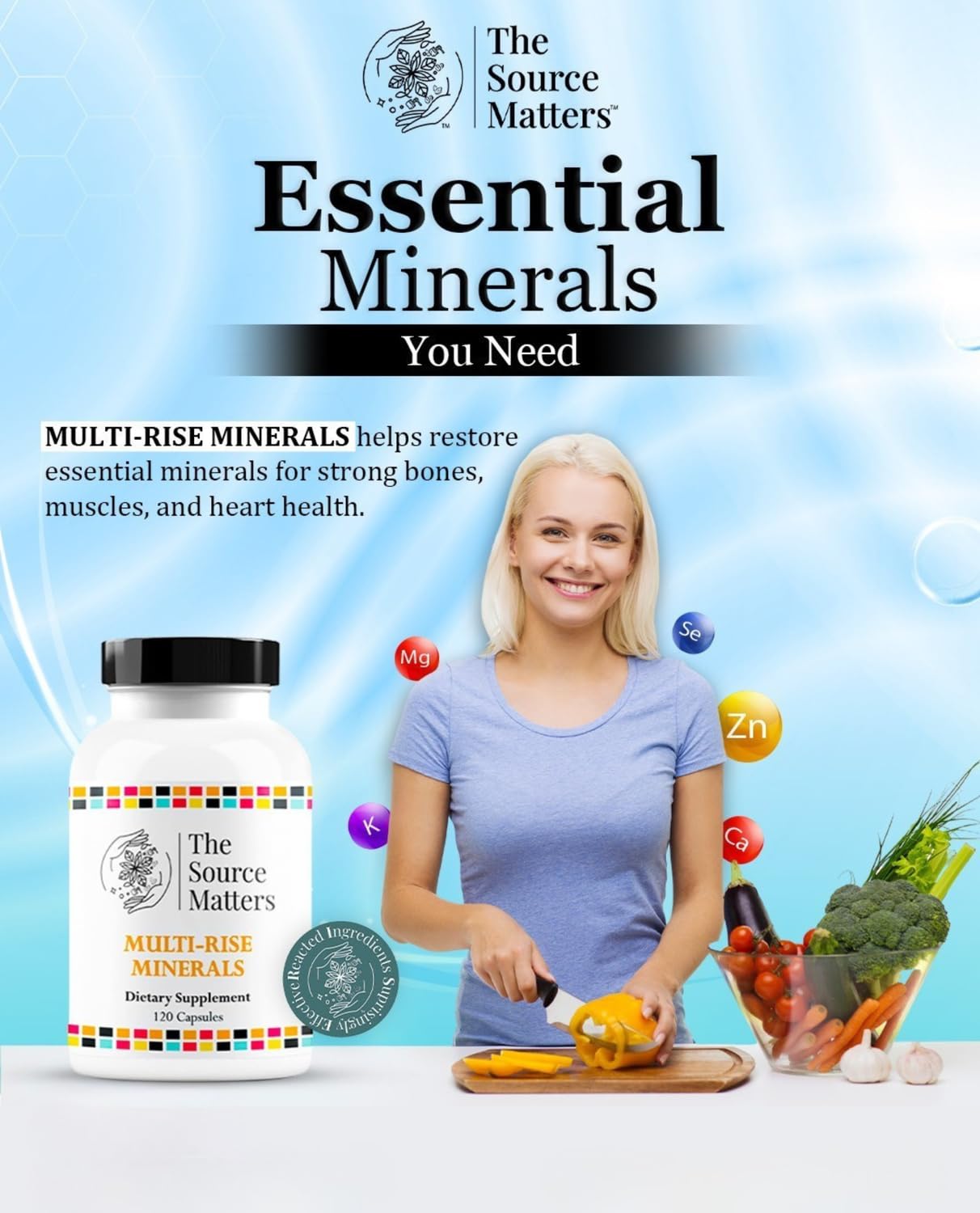 THE SOURCE MATTERS Multi-Rise Minerals Daily Multi-Mineral Supplement 120 Capsules