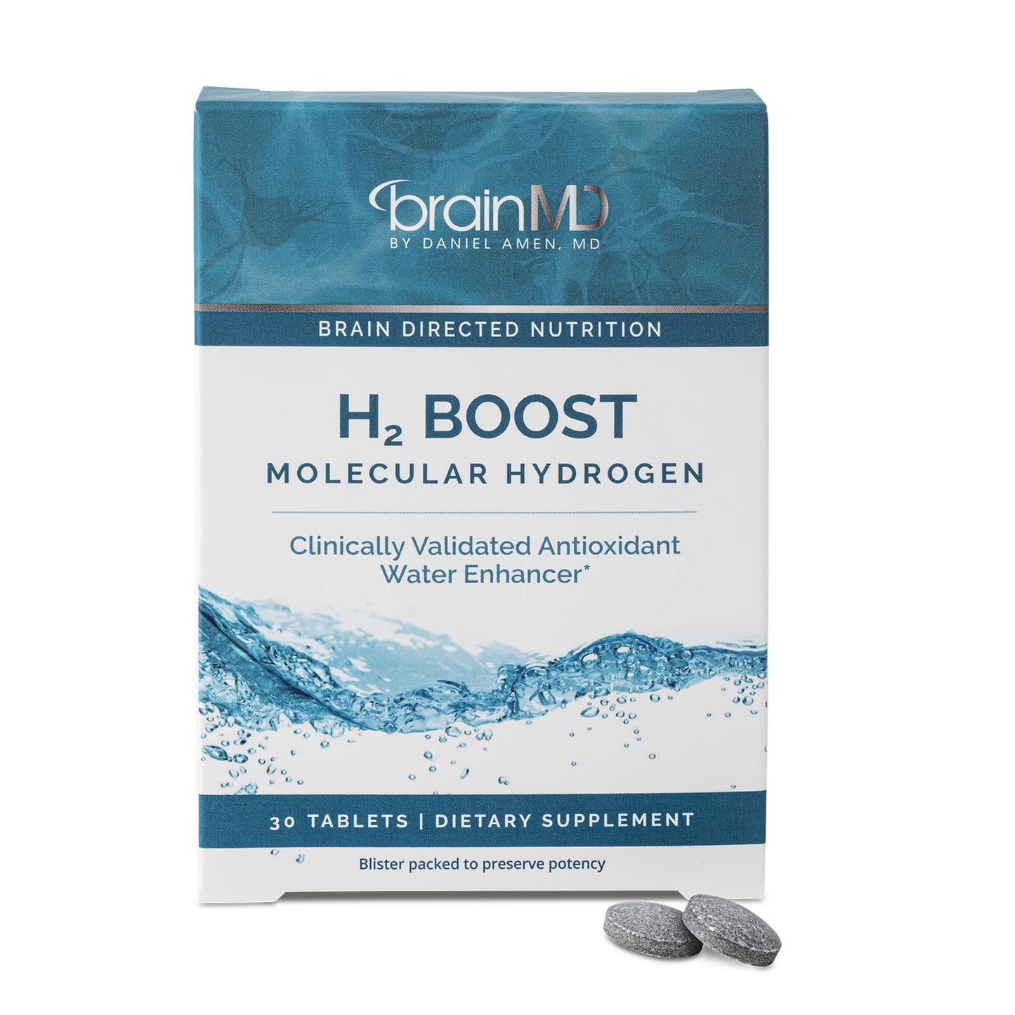 BRAINMD H2 Boost Molecular Hydrogen Tablets, 30 Count