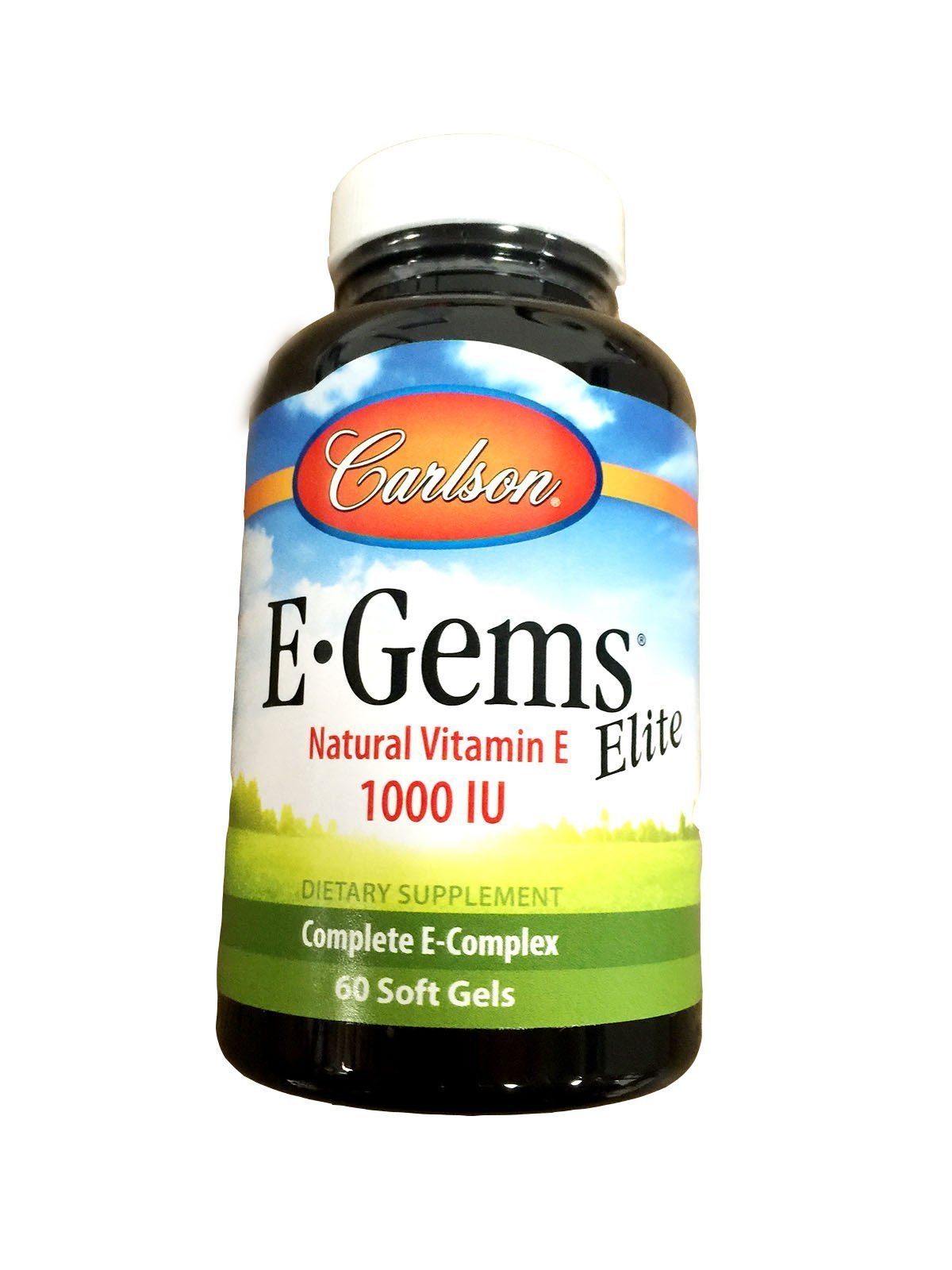Carlson E-Gems Natural Vitamin E Elite Softgels, 1000 IU, 60 Count