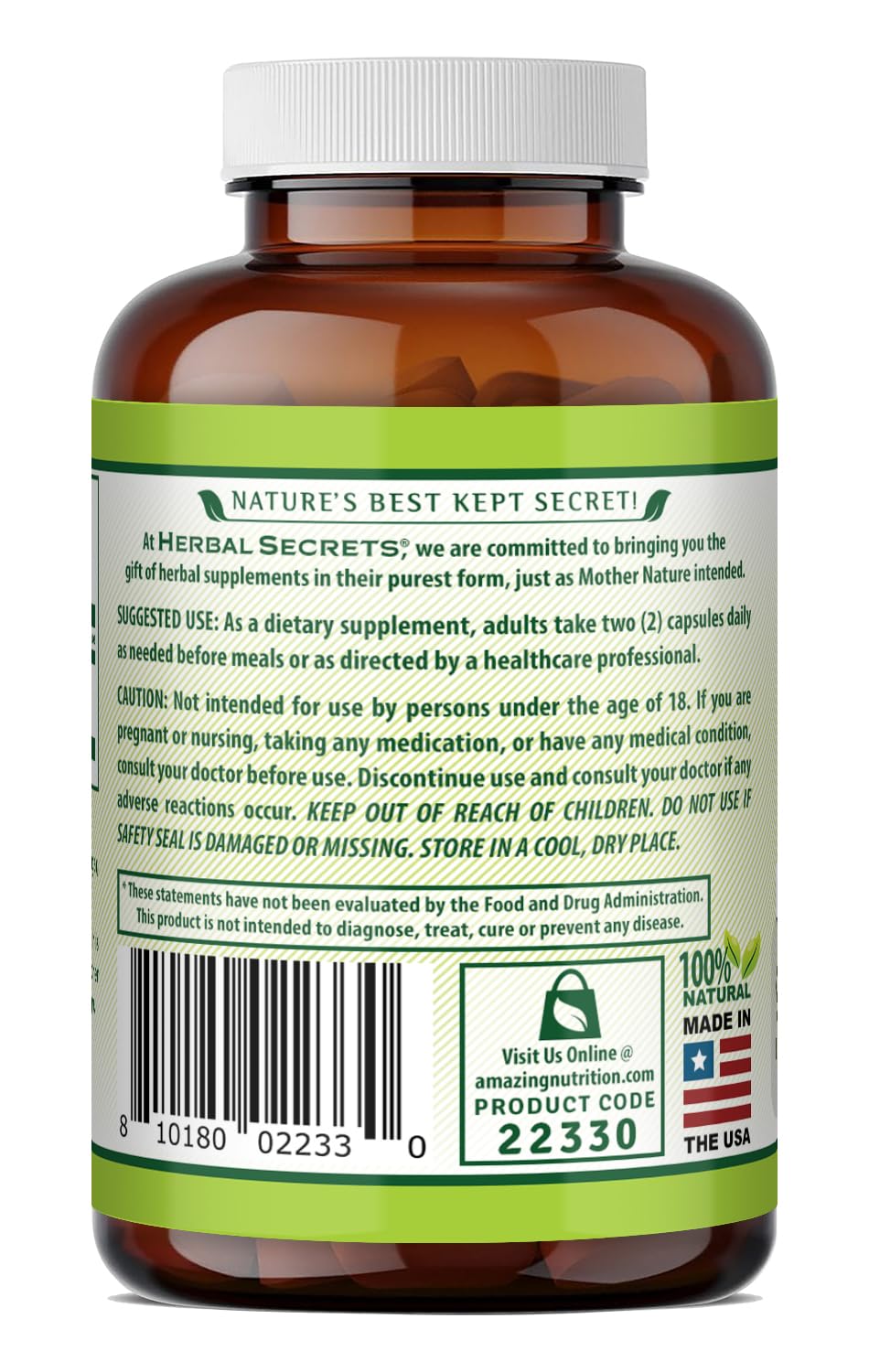 Herbal Secrets Cranberry Extract 950 mg Capsules, 120 Count