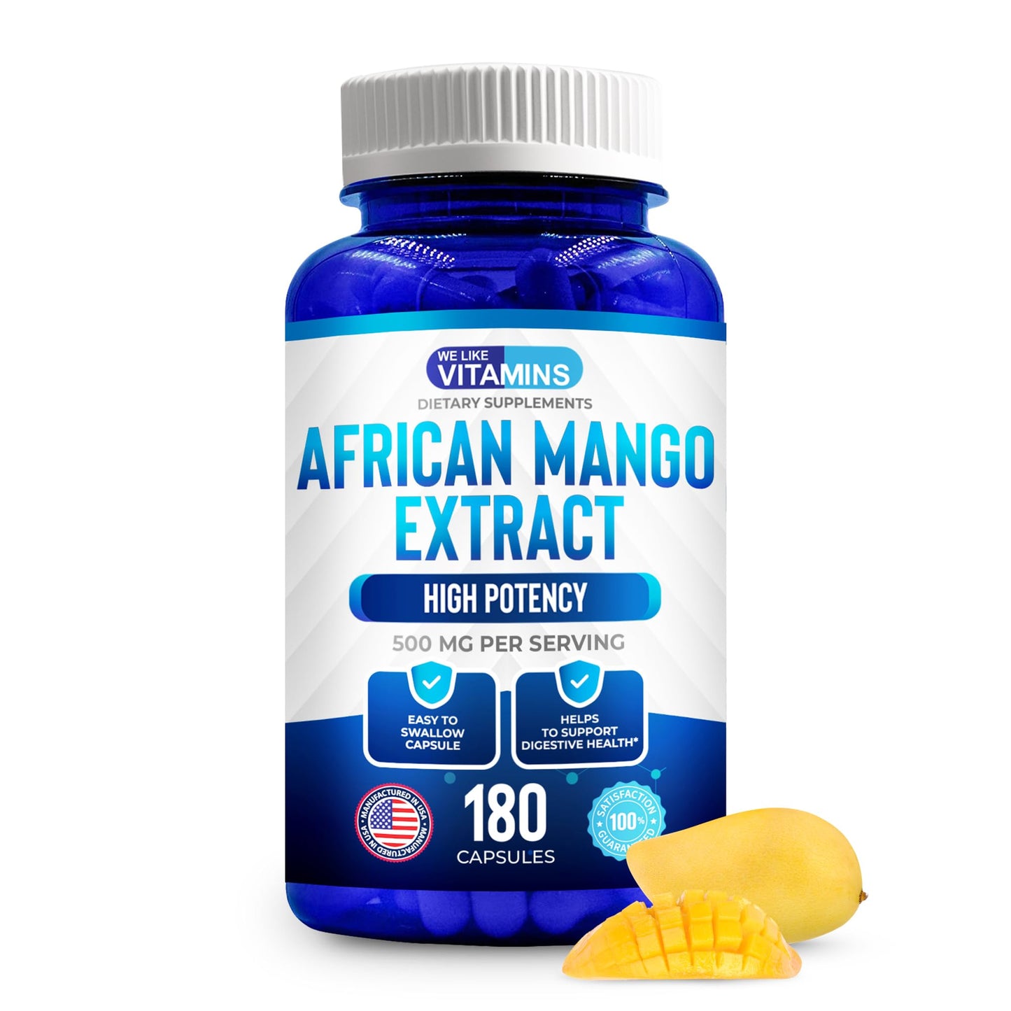 We Like Vitamins African Mango Extract 500mg Capsules 180 Count