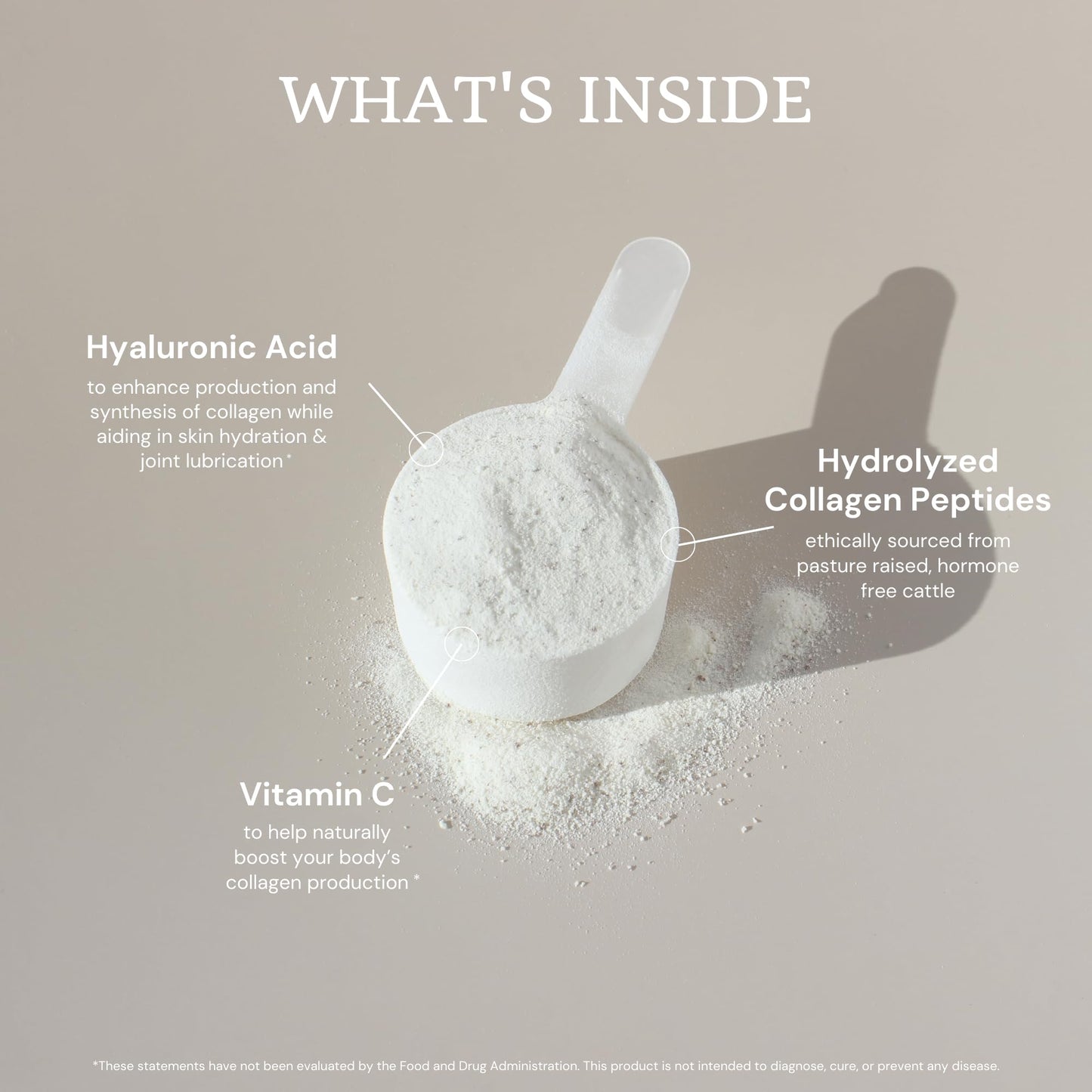 VTC Grass-Fed Collagen Peptides Powder 21.6 oz Type I & III, Hyaluronic Acid & Vitamin C, Healthy Hair, Skin & Joints, Non-GMO, Paleo, Keto