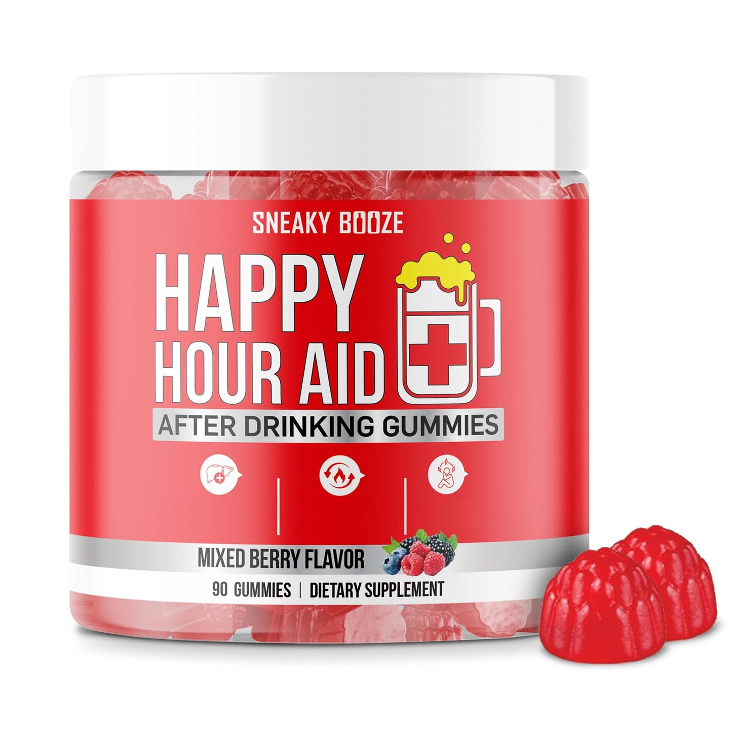Sneaky Booze Happy Hour Aid Gummies 90 Count