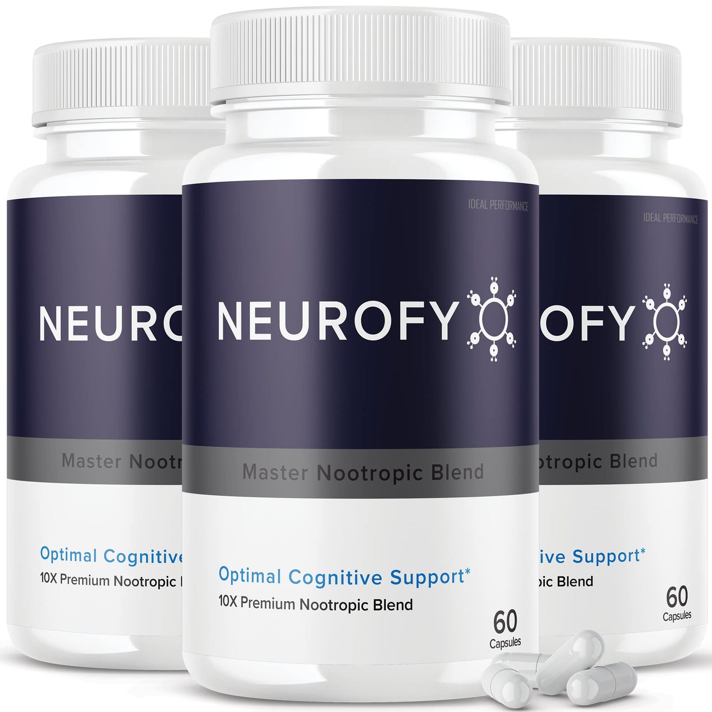 IDEAL PERFORMANCE Neurofy Cognitive Support Nootropic Capsules, 180 Capsules