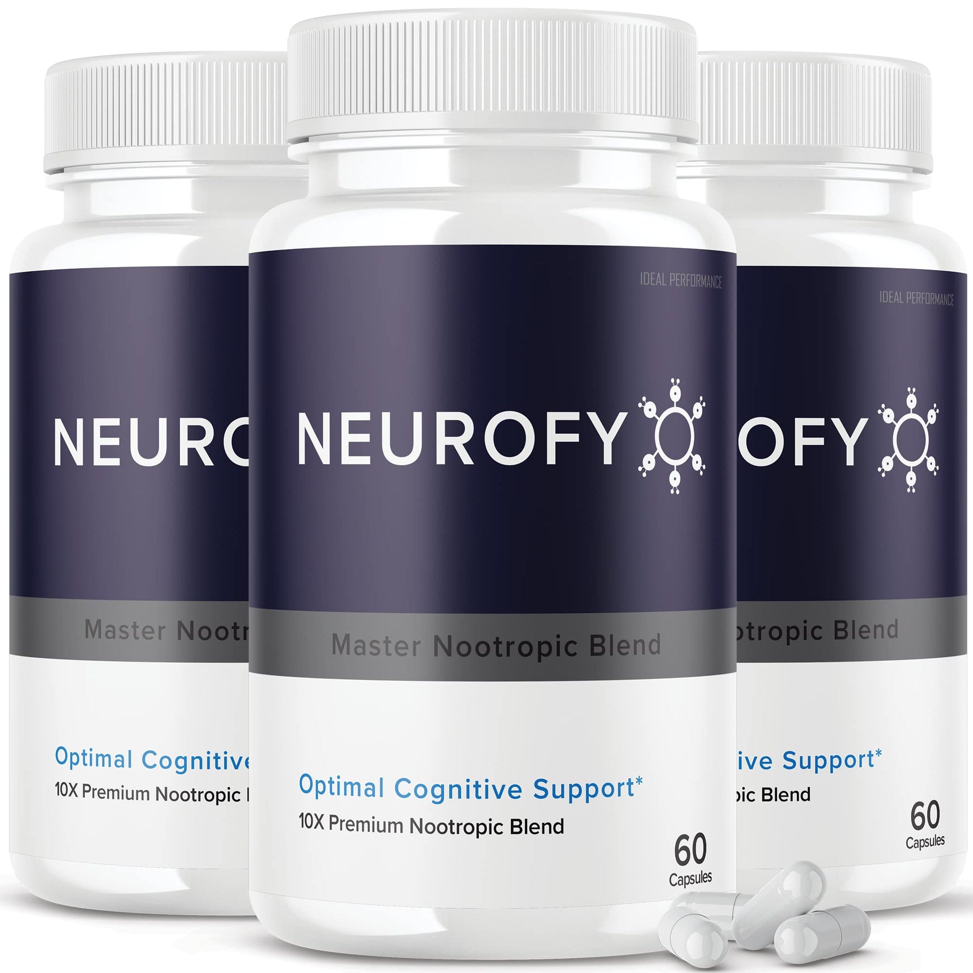 IDEAL PERFORMANCE Neurofy Cognitive Support Nootropic Capsules, 180 Capsules