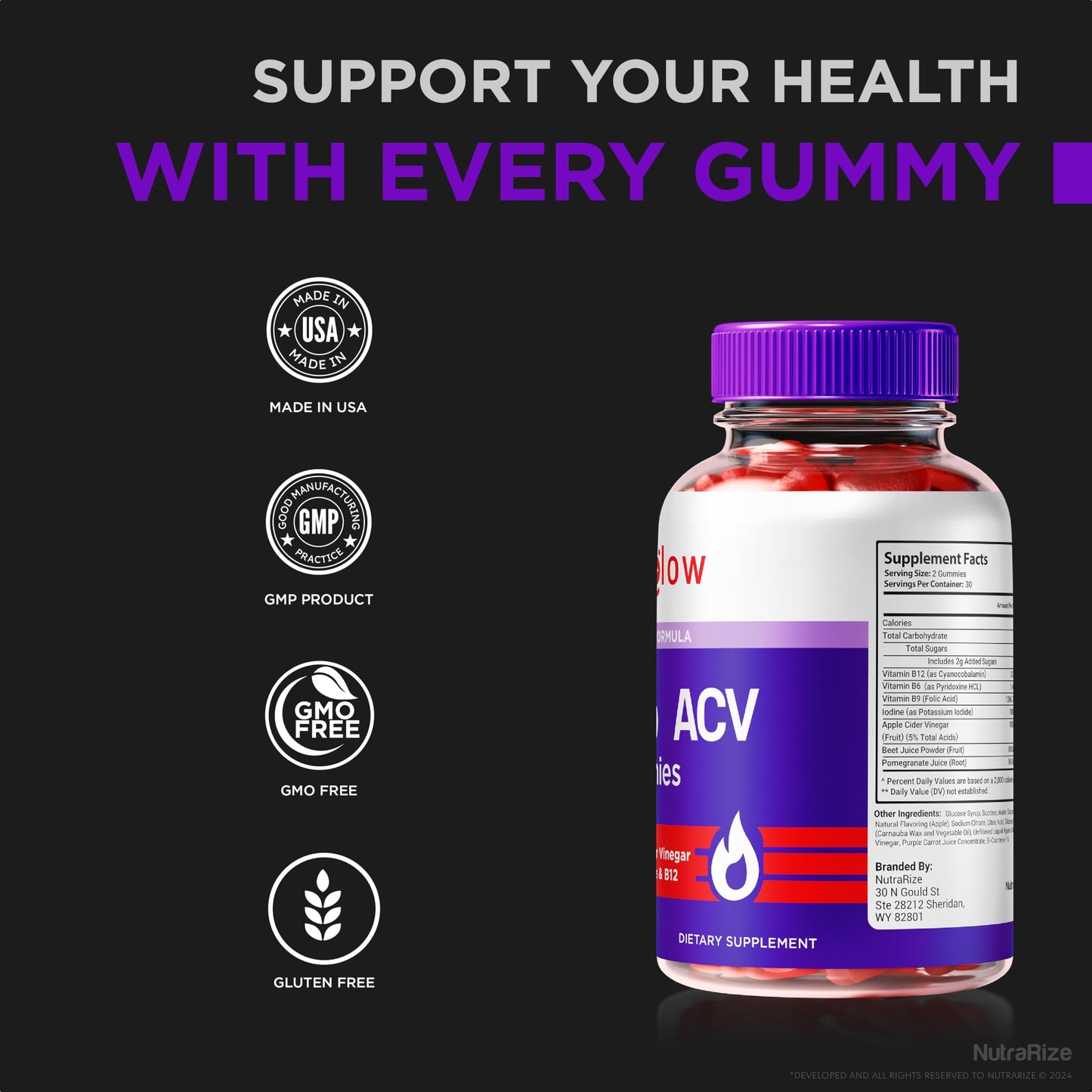 NutraRize Keto Glow ACV Gummies 120