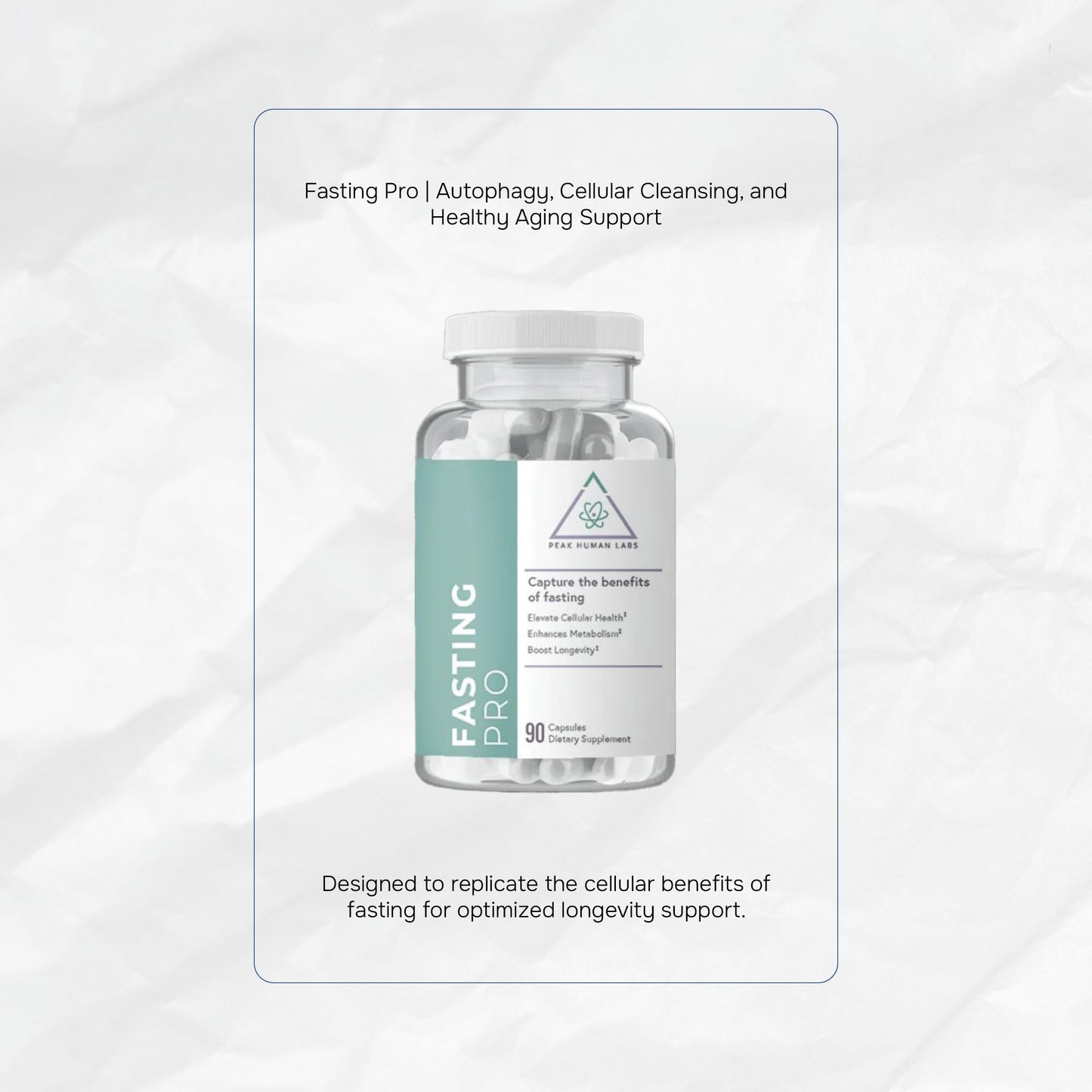 Peak Human Fasting Pro NAD + NMN + Trimethylglycine (TMG) + Spermidine 12-Ingredient Formula for Autophagy, Cellular Cleansing, and Healthy Aging Support Capsules, 1 Count