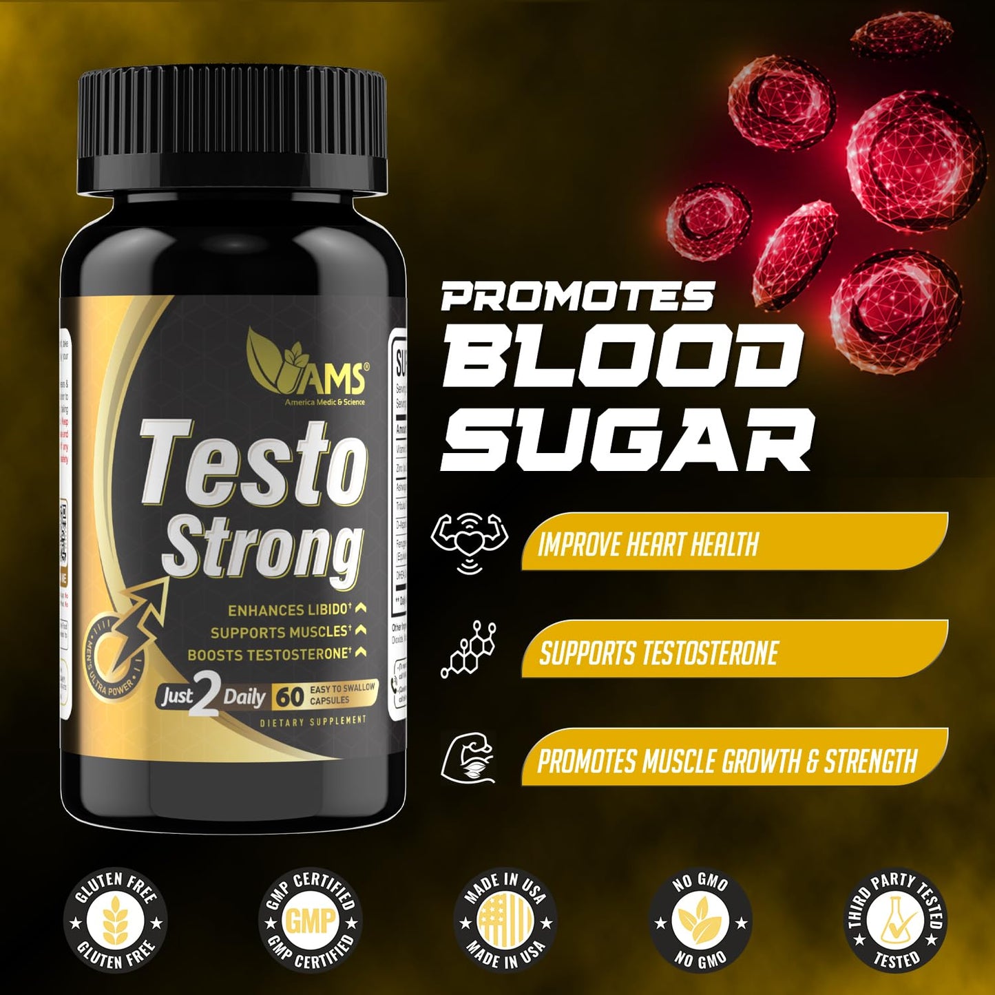 America Medic & Science Testo Strong Capsule, 60 Count