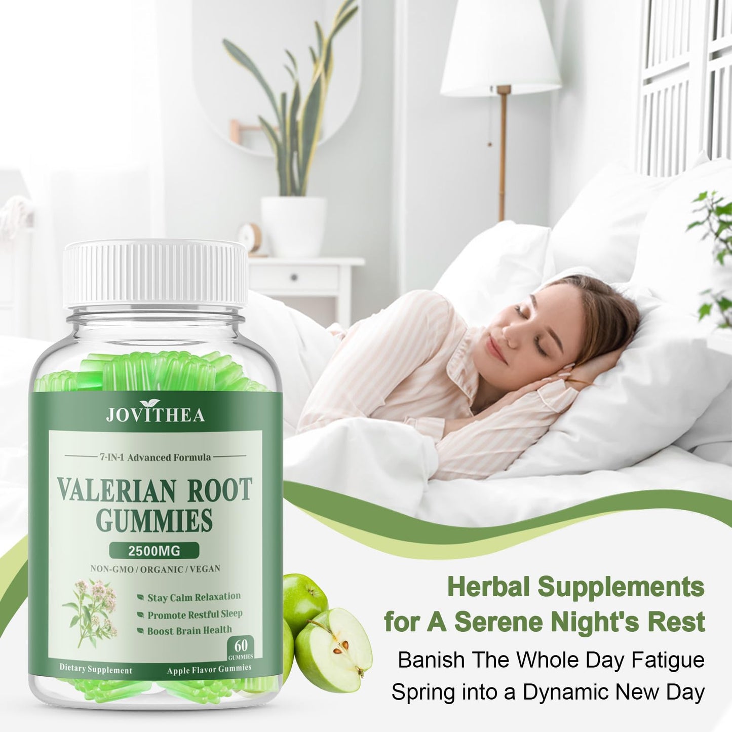 JOVITHEA Organic Valerian Root Gummies 60 Count