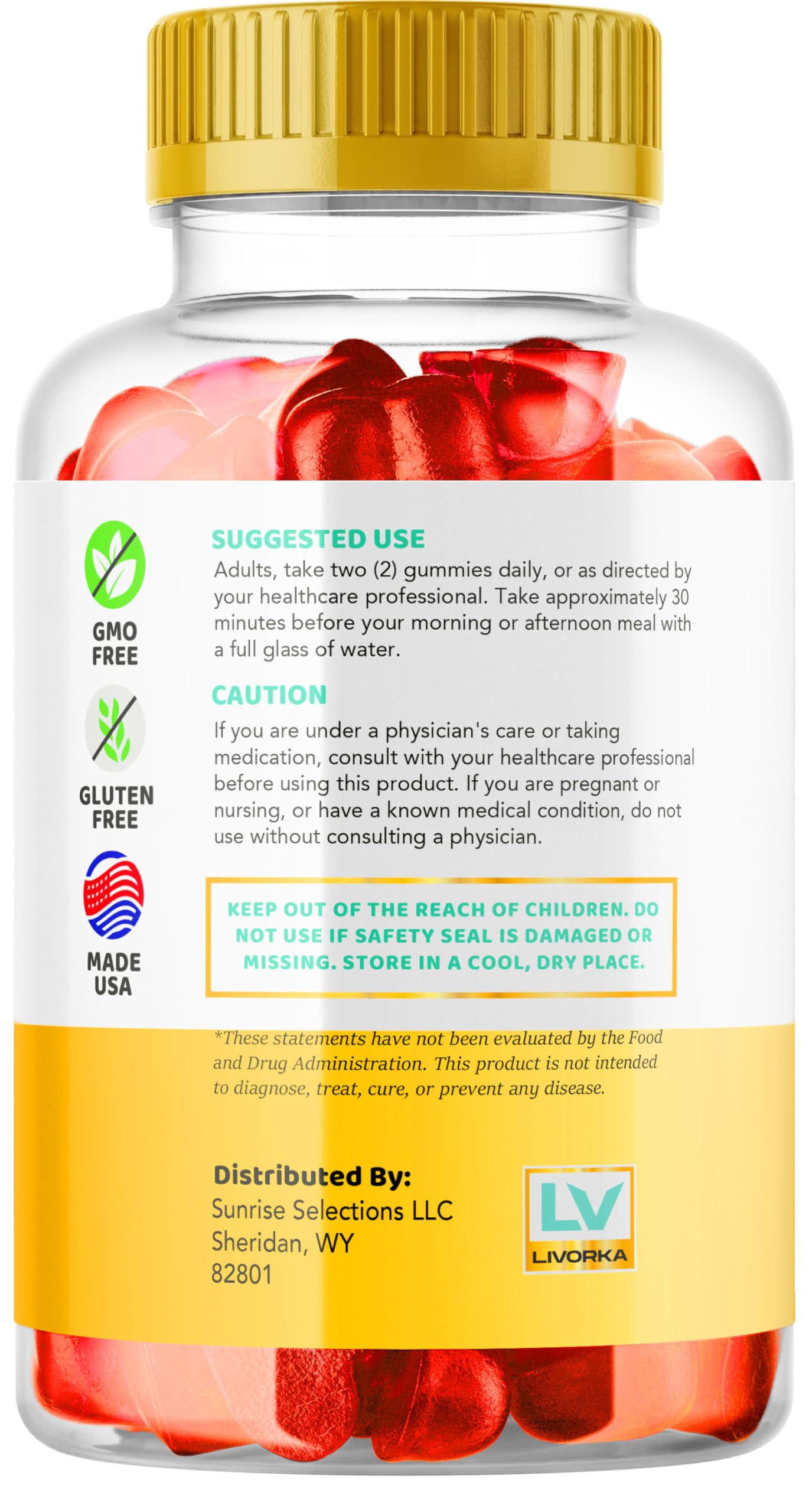 LIVORKA Speedy Keto ACV Gummies, 180 Gummies