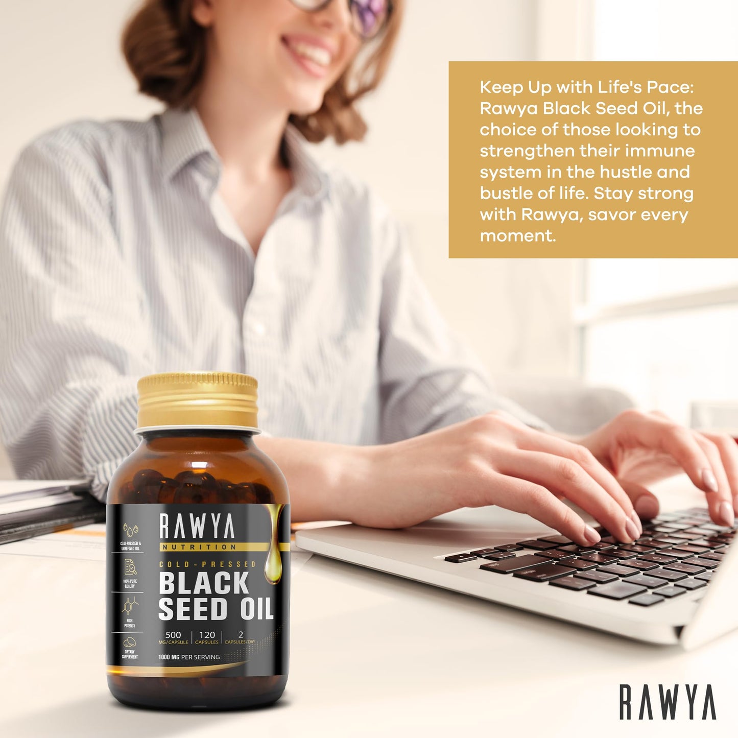 RAWYA Black Seed Oil Softgel Capsules 120 Count