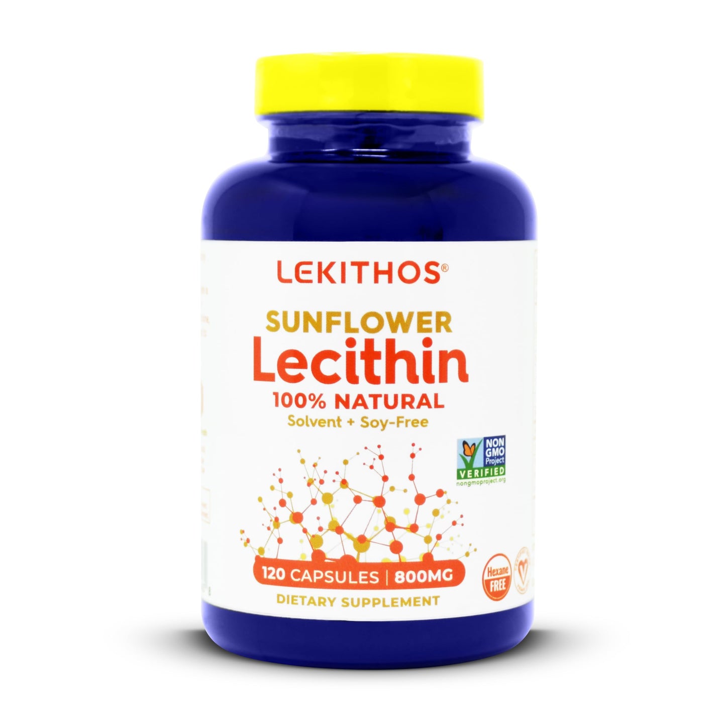 Lekithos 100% Natural Sunflower Lecithin Softgel, 120 Count