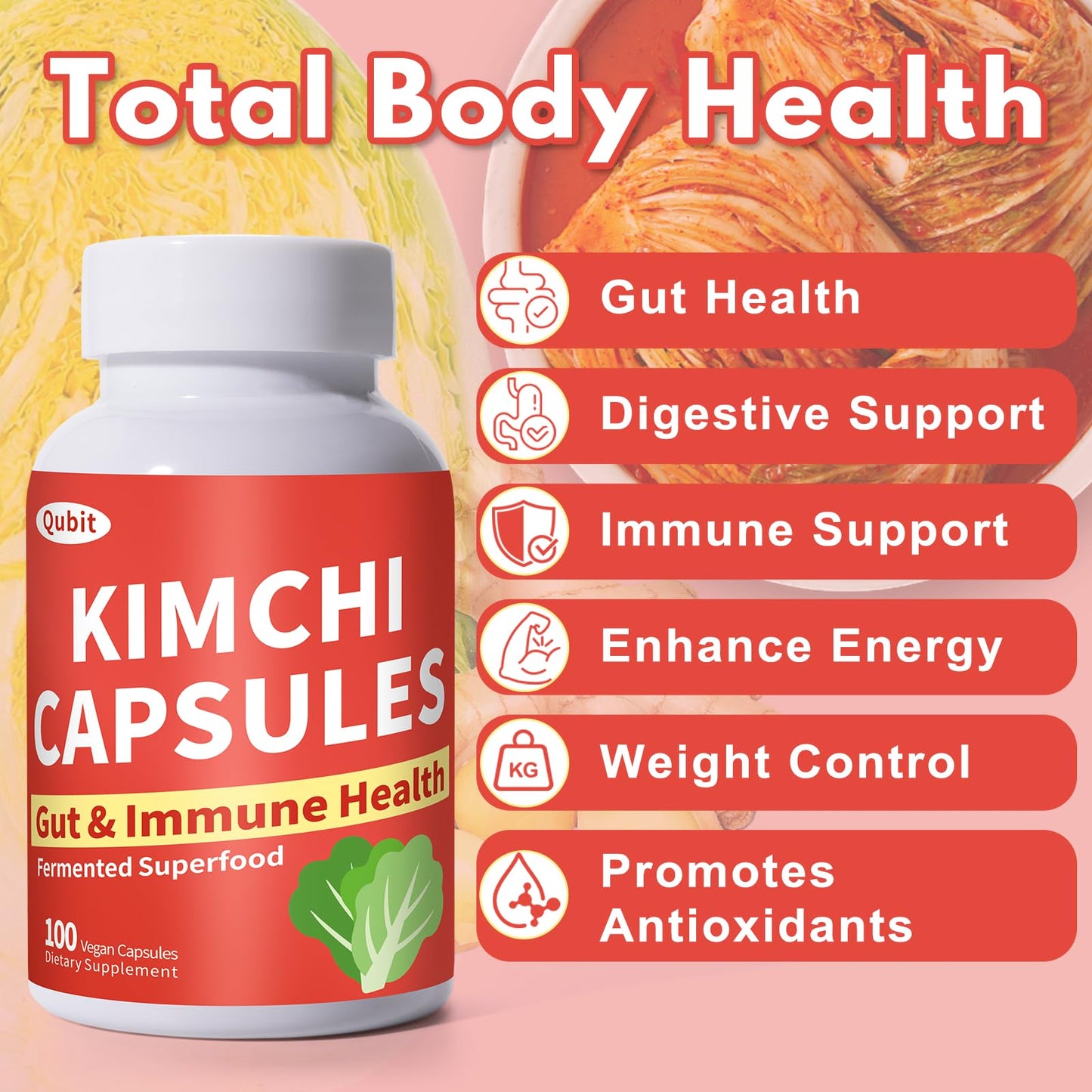 QUBIT Kimchi Capsules 90 Count