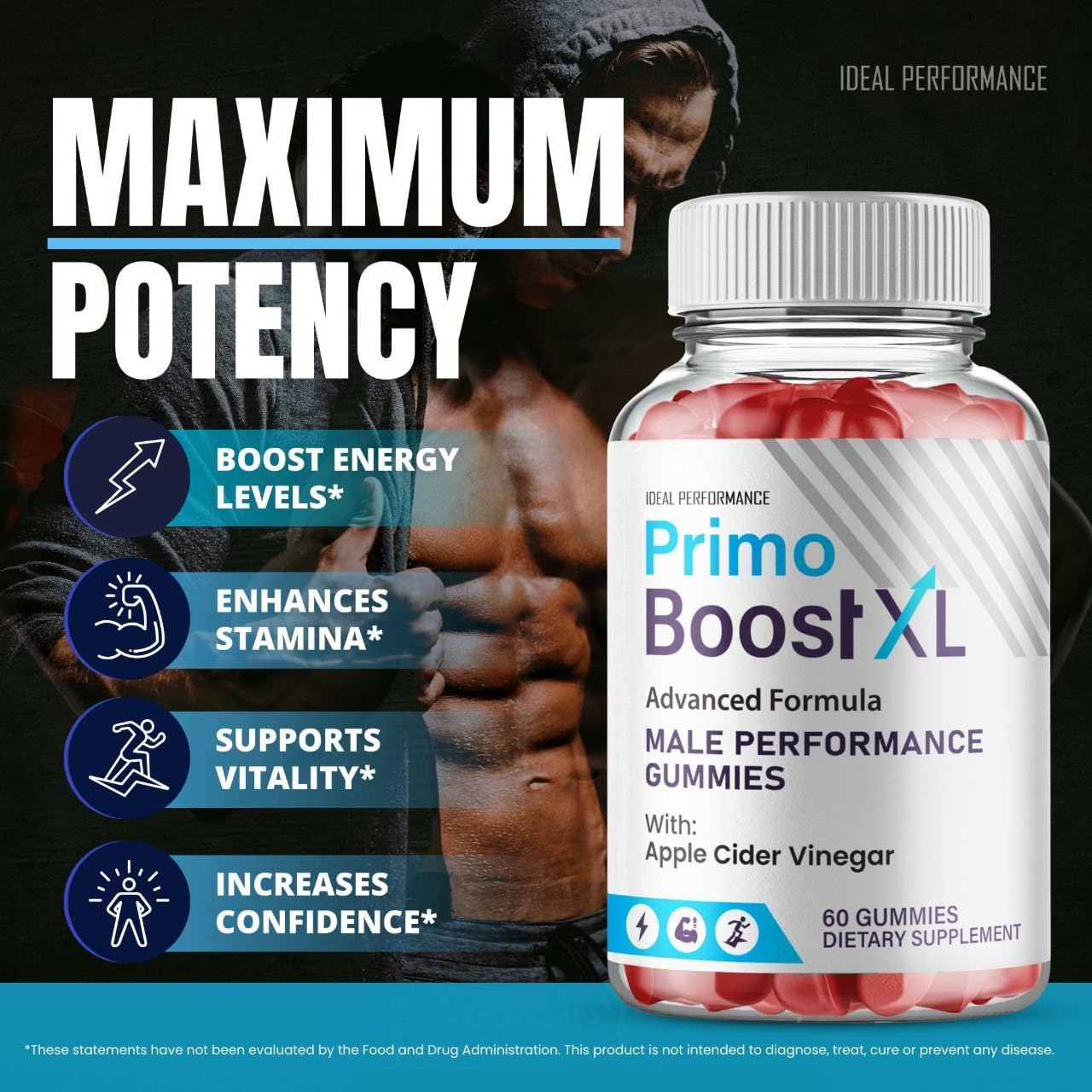 IDEAL PERFORMANCE Primo Boost XL Gummies, 120 Gummies
