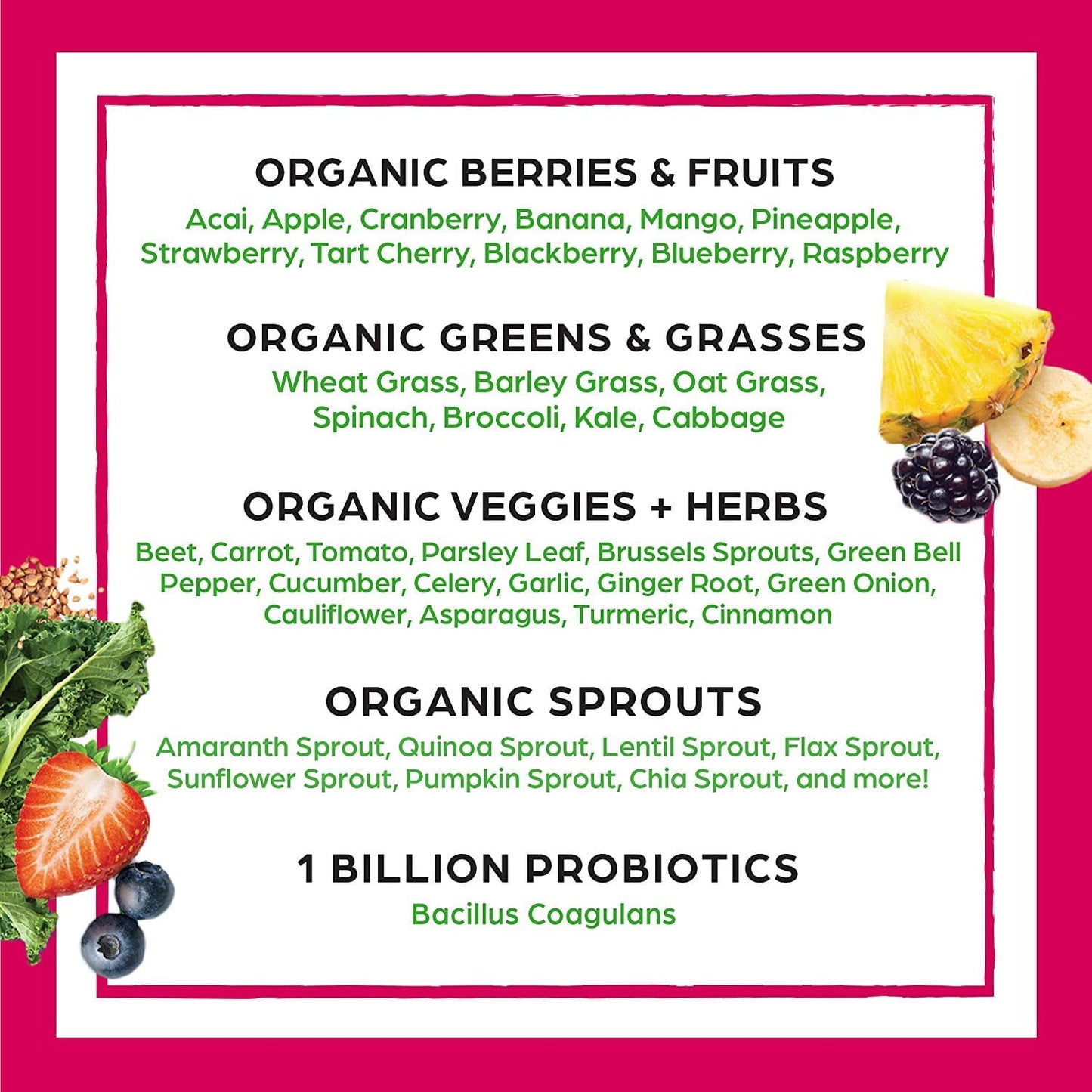 Orgain Organic Protein + Superfoods Powder (Vanilla Bean) and Orgain Organic Greens Powder + 50 Superfoods (Berry), 2-Piece Assortment