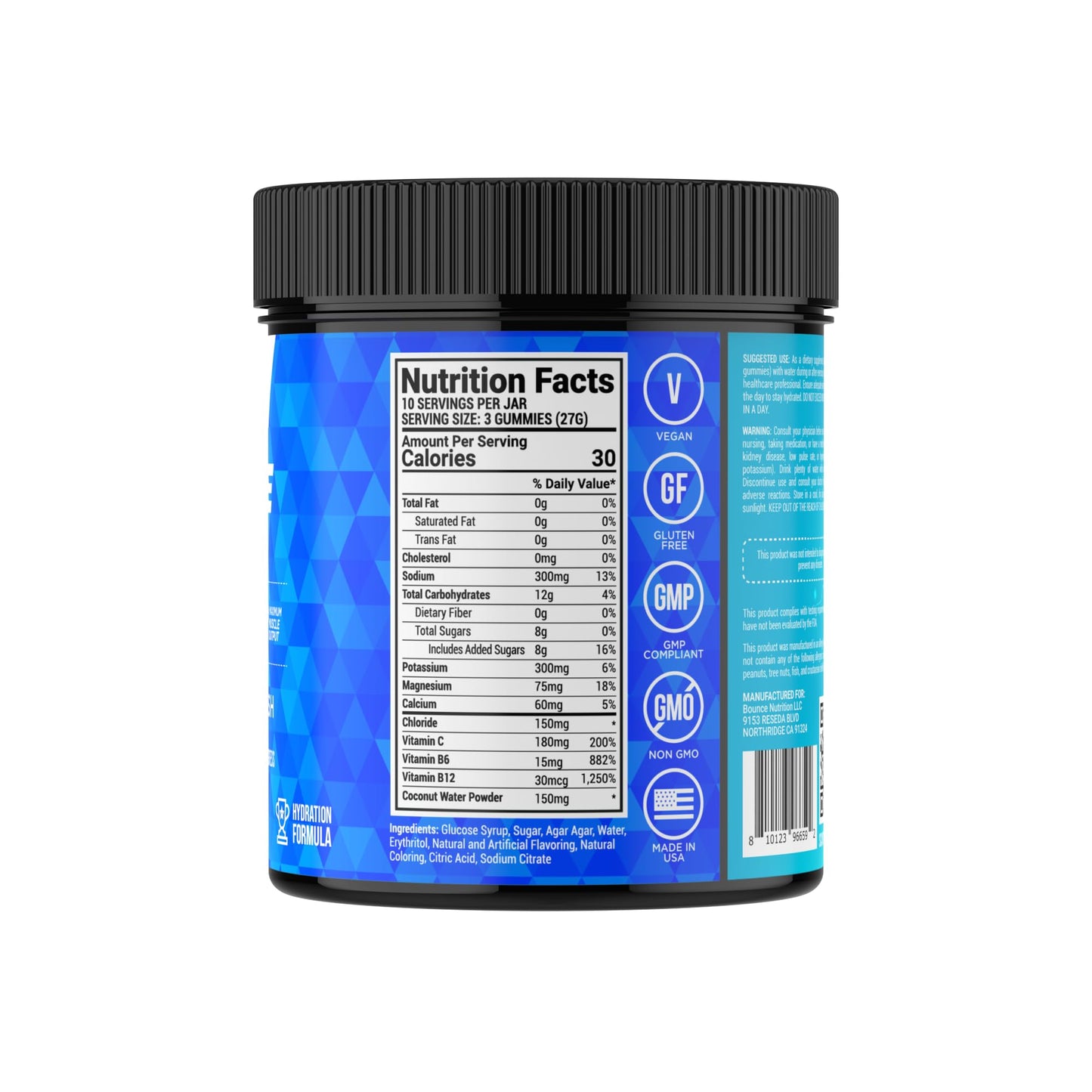 Bounce Pro Hydration Electrolyte Gummies 30 Count