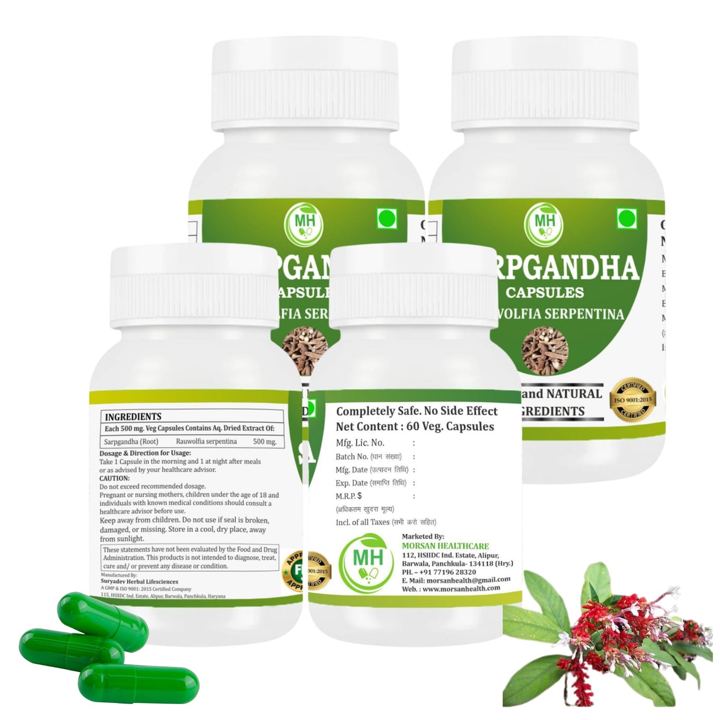 Generic Rauwolfia Serpentina (Sarpgandha) Capsules 240 Count