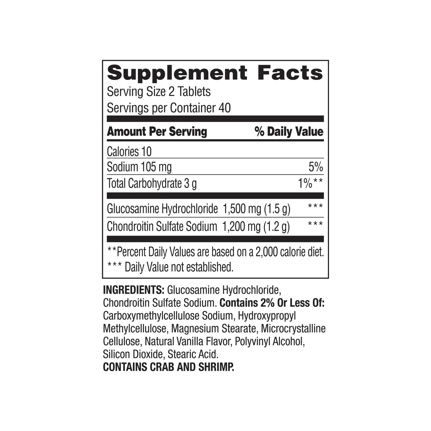 Generic Spring Glucosamine Chondroitin Triple Strength Tablets, 80 Tablets