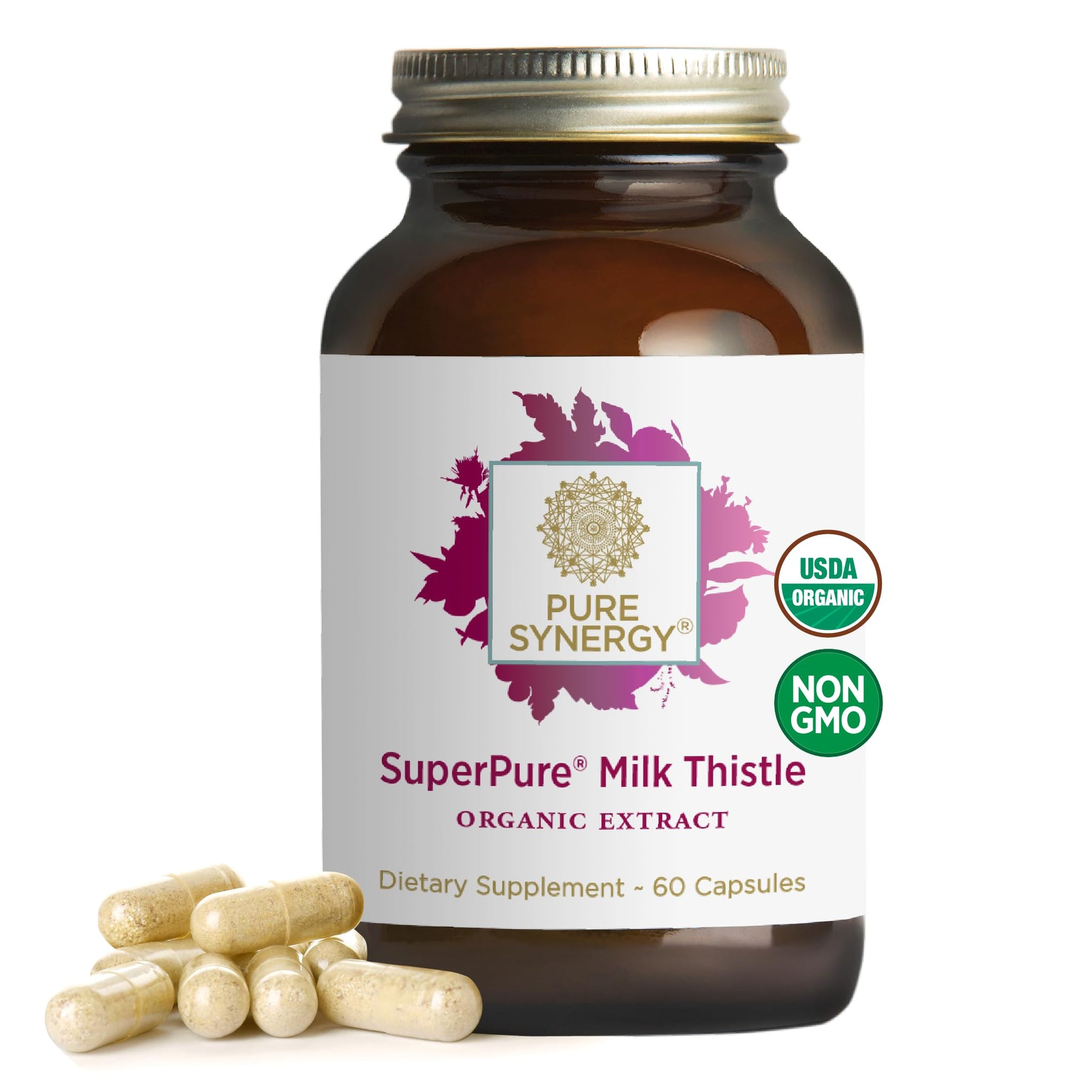 PURE SYNERGY Milk Thistle Extract SuperPure Capsules, 60 Count