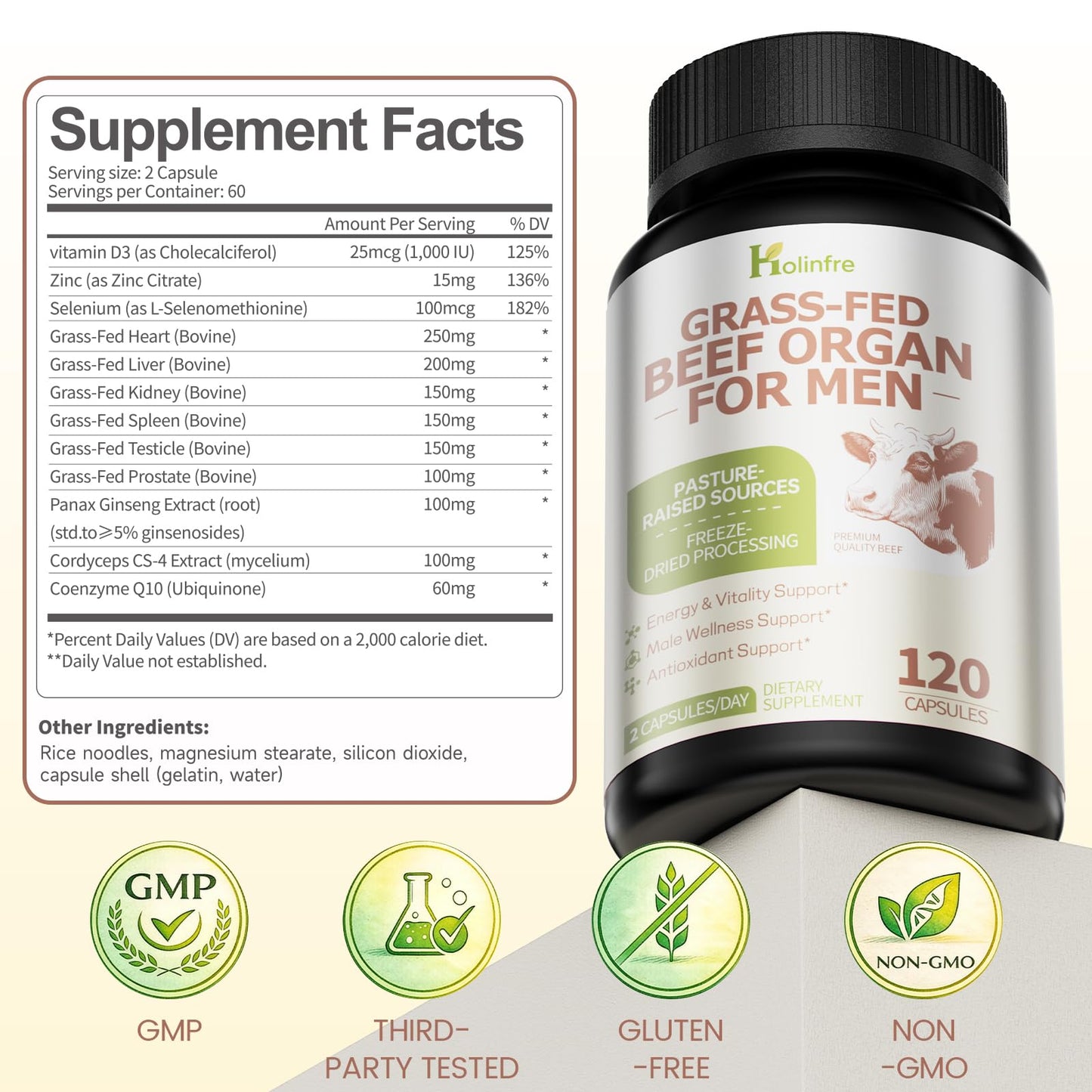 HOLINFRE Beef Liver Capsule 120 Count