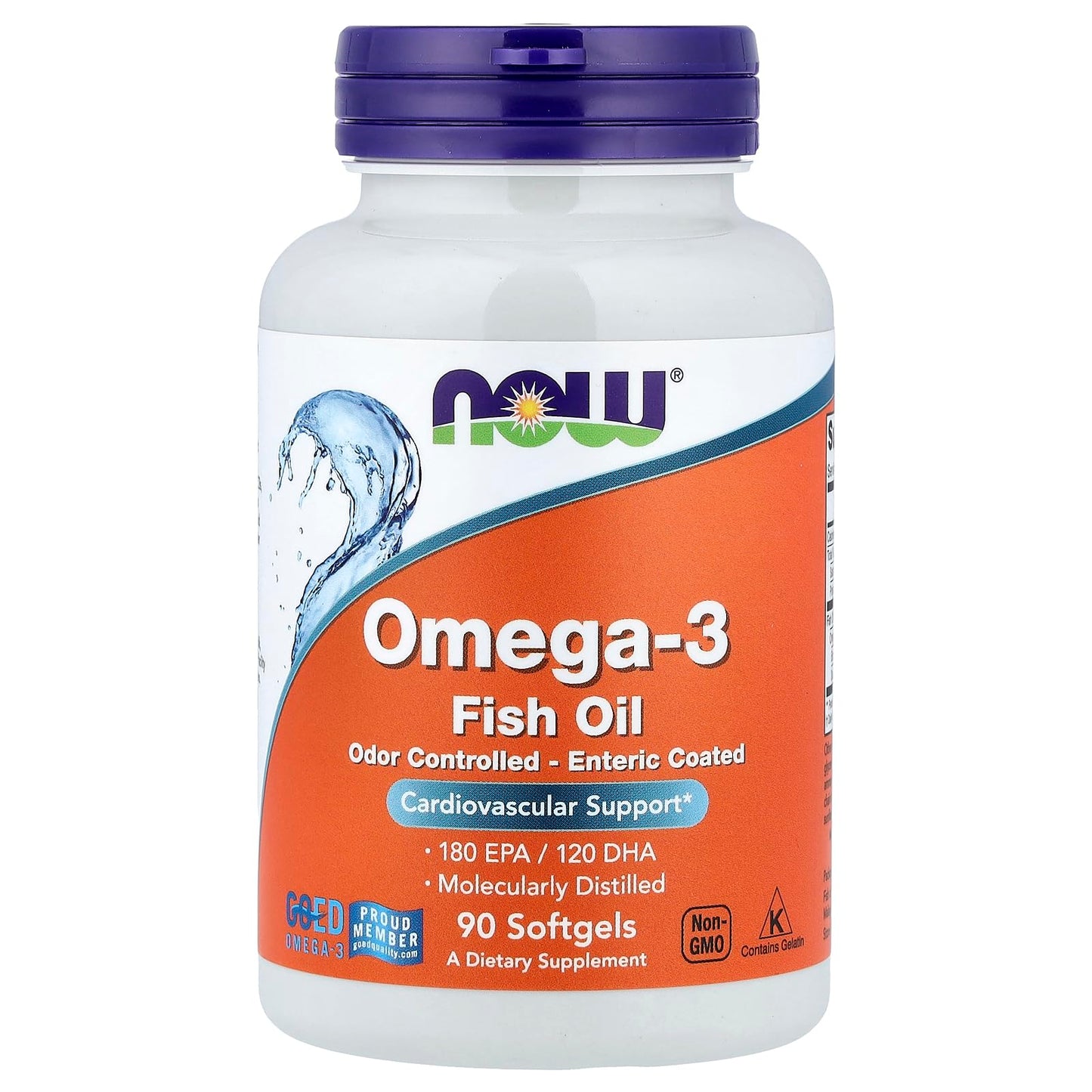NOW Foods Molecularly Distilled Omega-3 Softgels 90