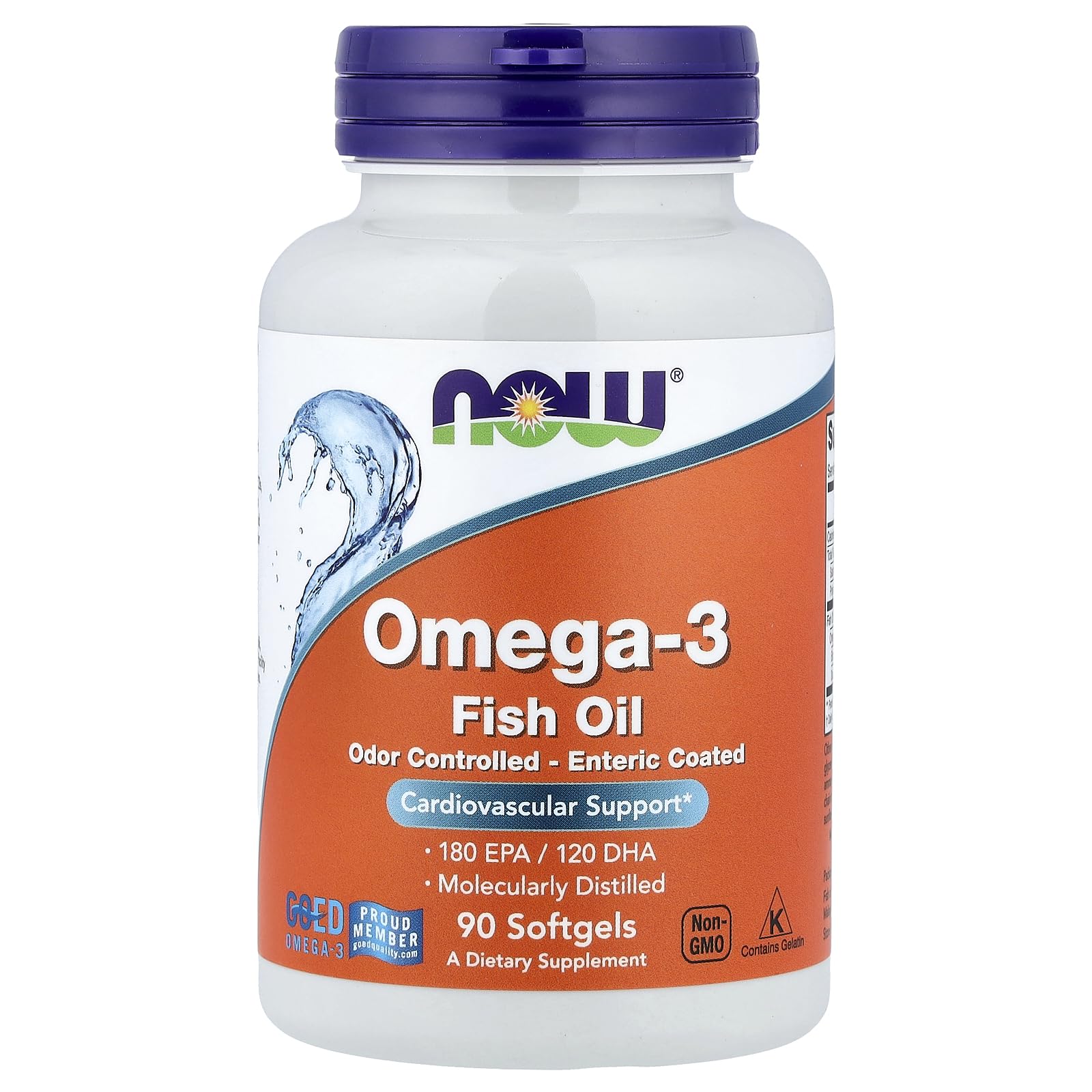 NOW Foods Molecularly Distilled Omega-3 Softgels 90