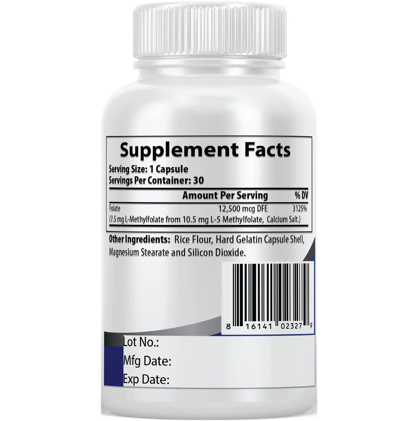 Pacific Nature's L-Methylfolate 7.5mg Capsule, 30 Count