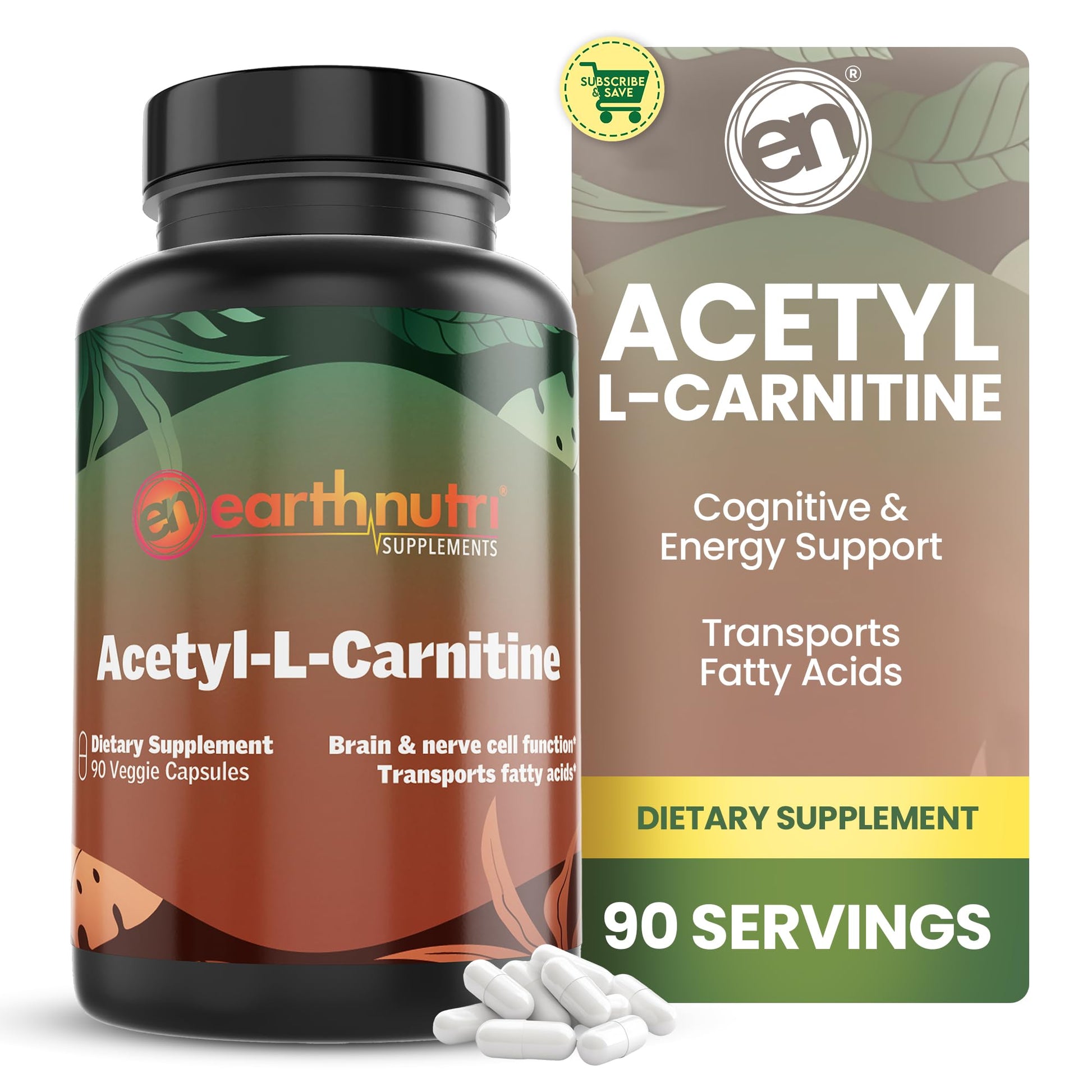 EarthNutri Acetyl-L-Carnitine Capsule 90 Count