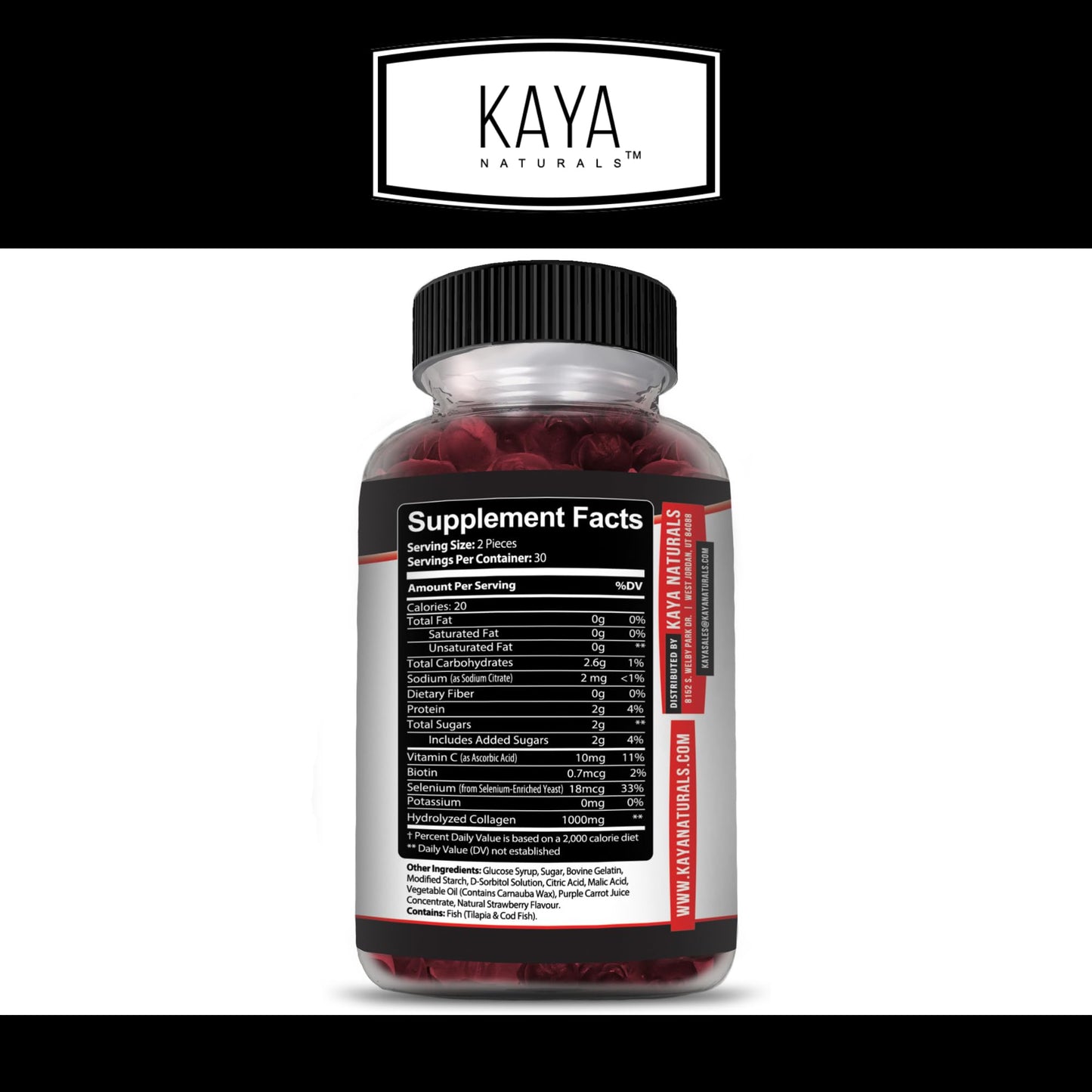 Kaya Naturals Collagen Gummies, 60 Count
