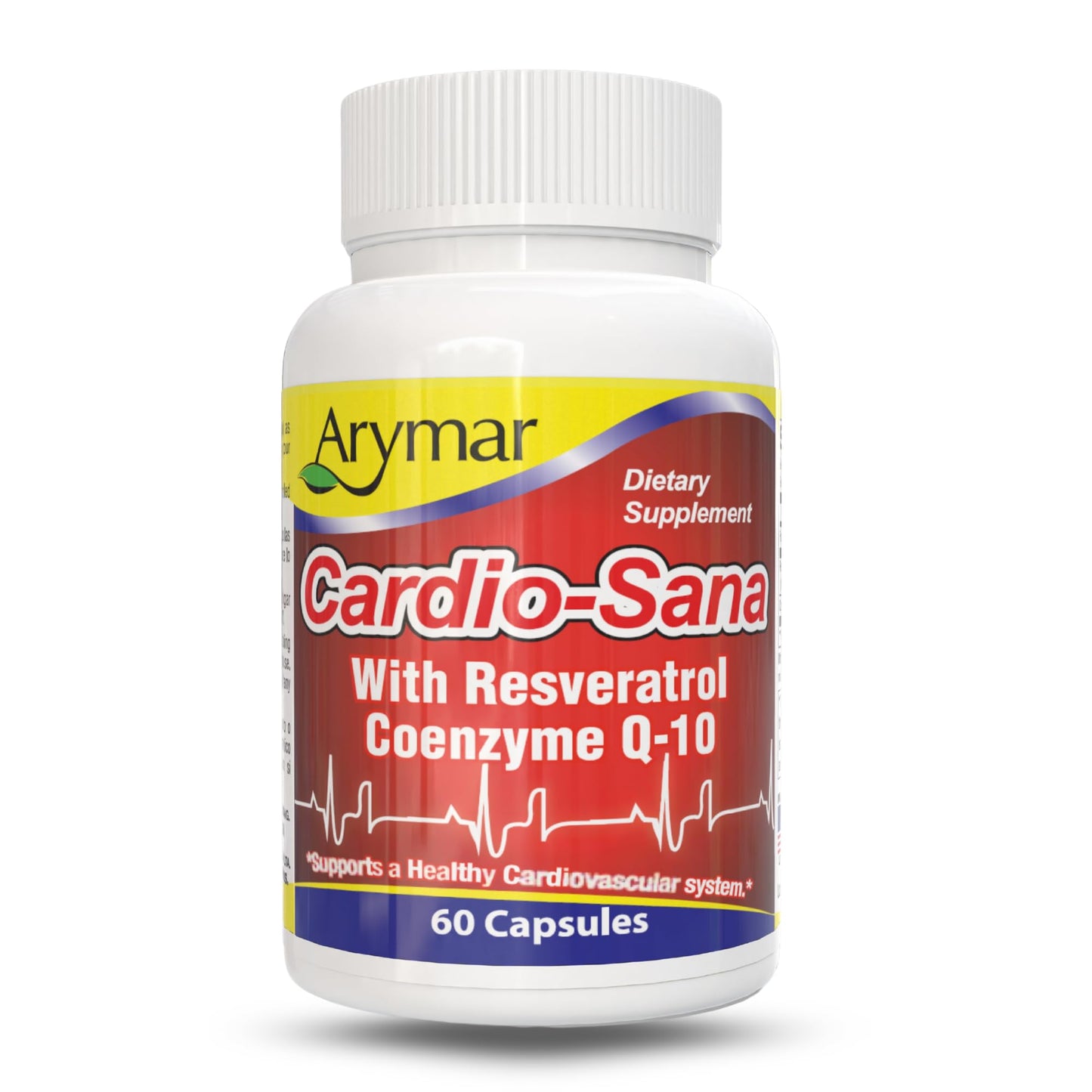 Arymar Cardio-Sana Supplement Co-Enzyme Q-10 100 mg, Resveratrol 300 mg, 60 Capsules