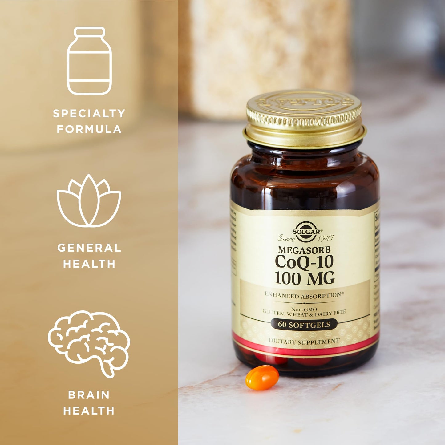 Solgar Megasorb CoQ-10 100 mg, 60 Softgels