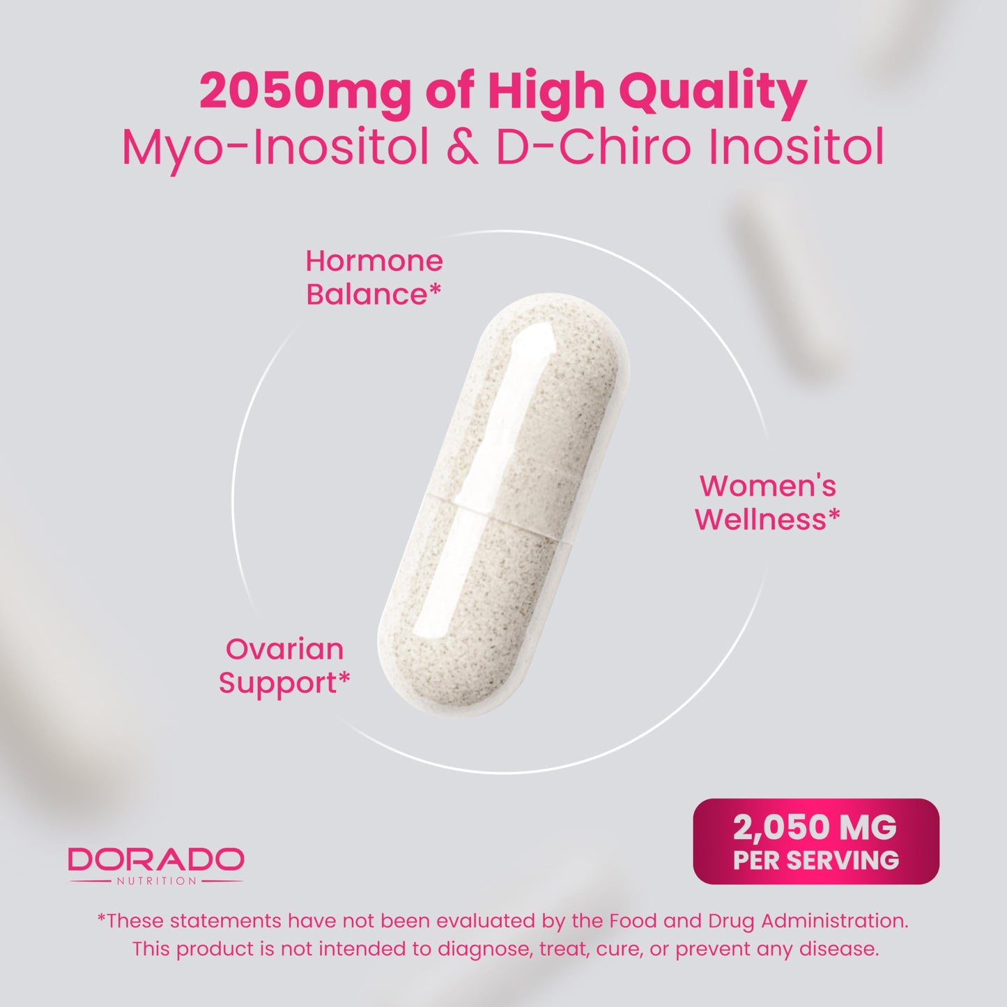 DORADO NUTRITION Myo-Inositol & D-Chiro Inositol Supplement for Women, 120 Capsules