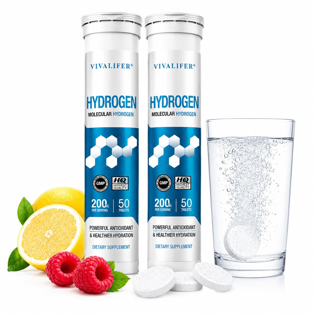 CORELIX Hydrogen Water Tablets with Magnesium, Lemon Raspberry, 100 Count