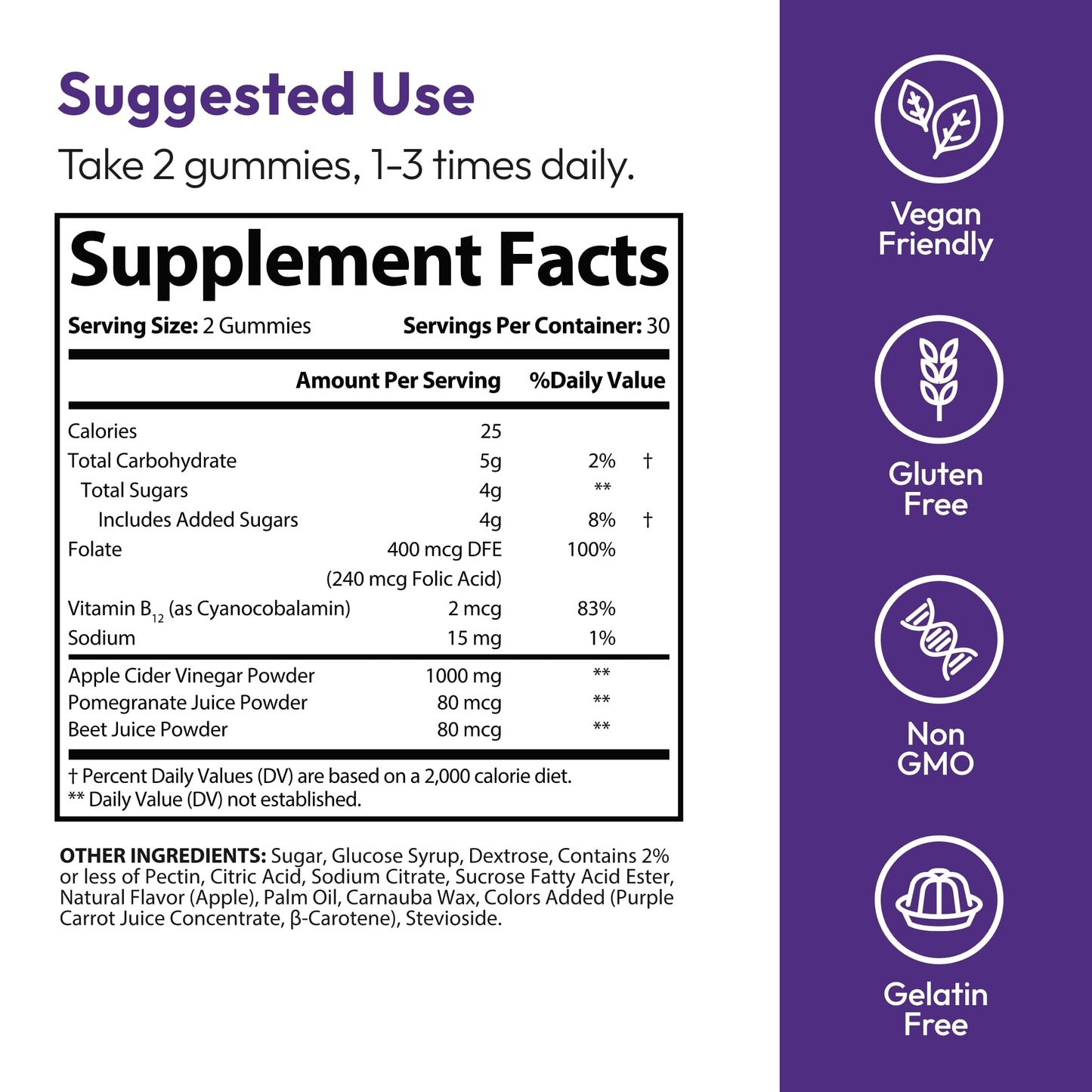 Justified Laboratories Ketocalm Keto ACV Gummies (1000 mg) 60 Count