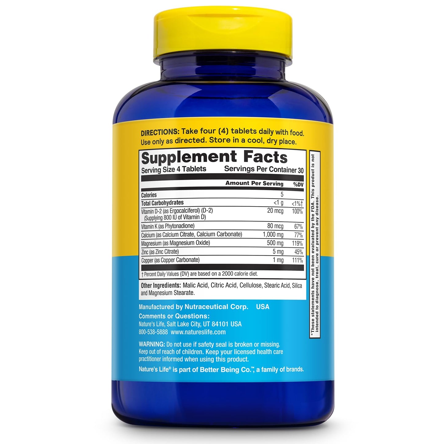Nature's Life Calcium Citrate & Calcium Malate, 120 Tablets
