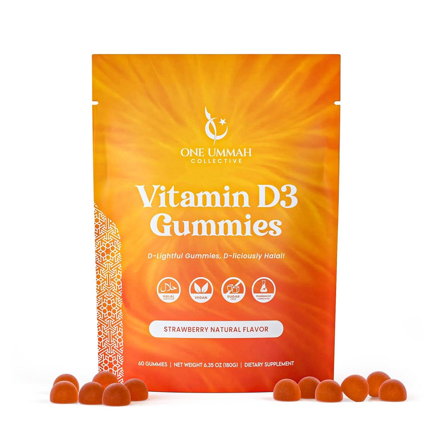 One Ummah Vitamin D3 Gummies 2000 IU, 60 Count